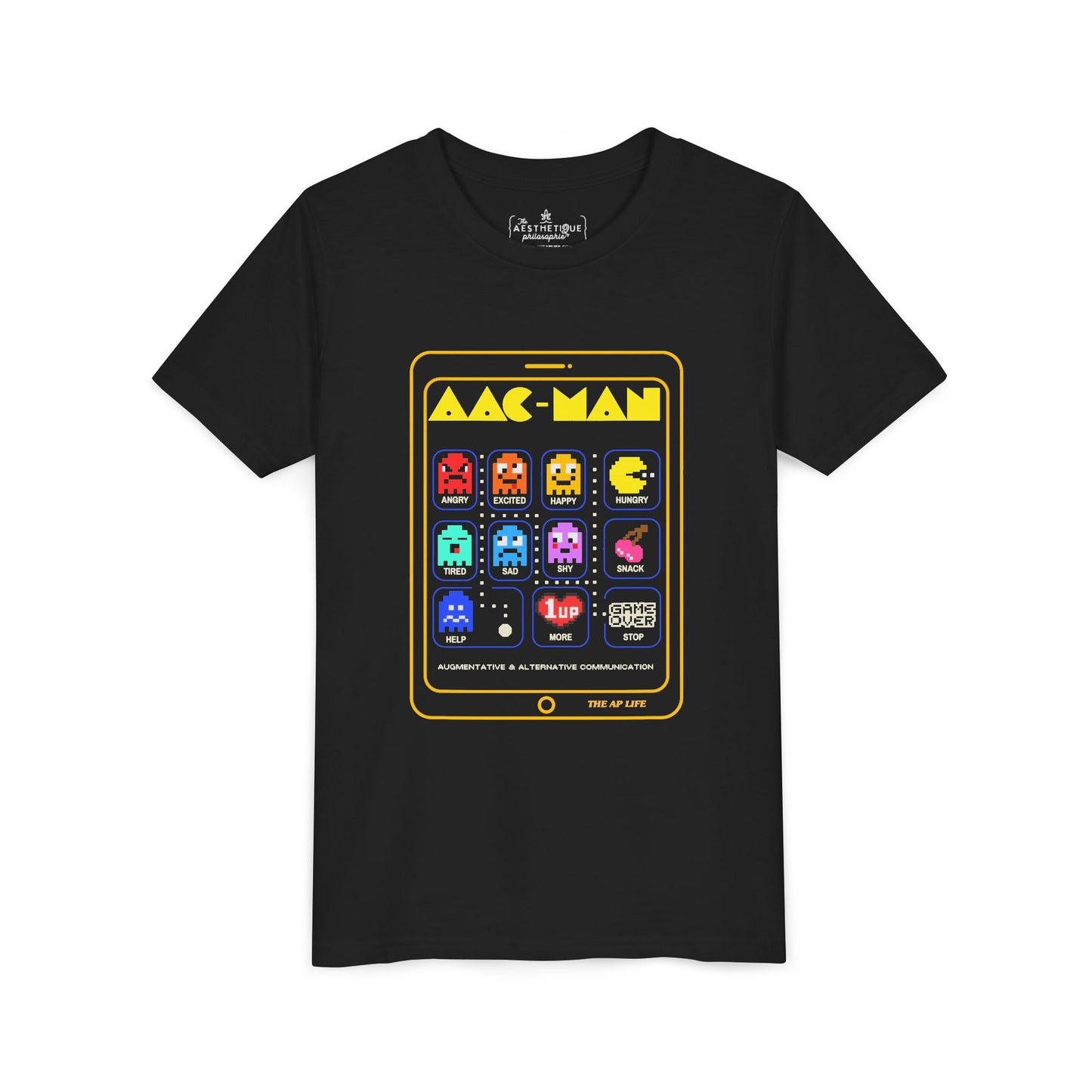AAC Man - Communication - Retro Gaming Style - Youth Unisex Jersey Tee