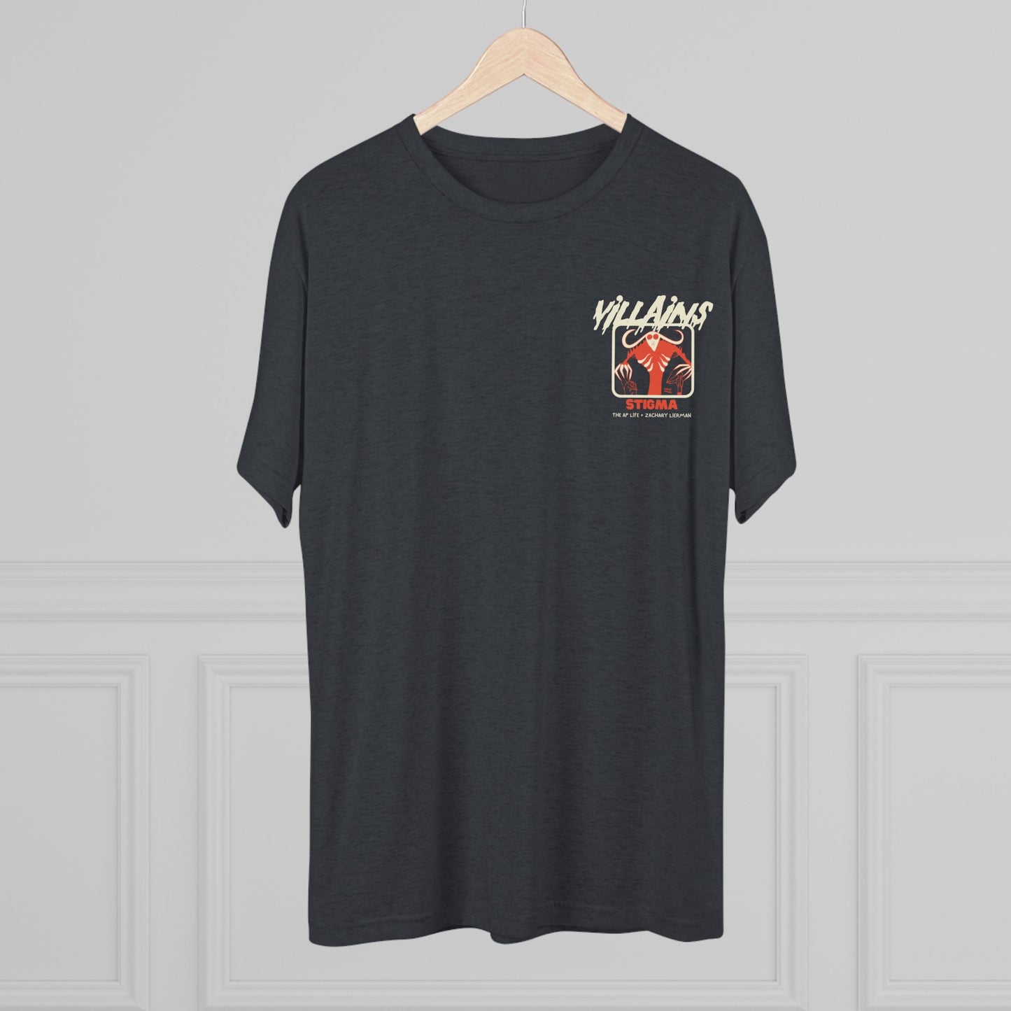 Villains of The Autistic Community Series - Stigma - Zachary Lierman - Adult Unisex Triblend Tee