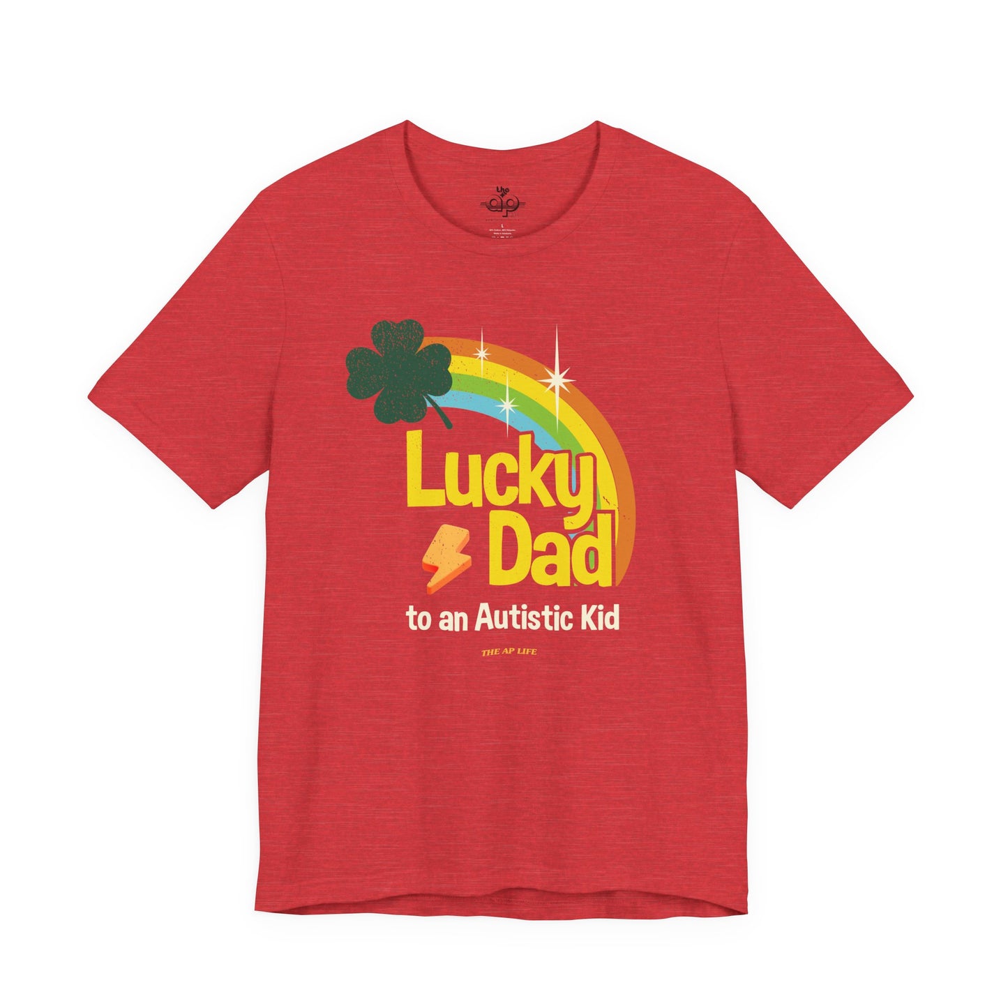 Lucky Dad to an Autistic Kid - Adult Unisex Jersey Short Sleeve Tee