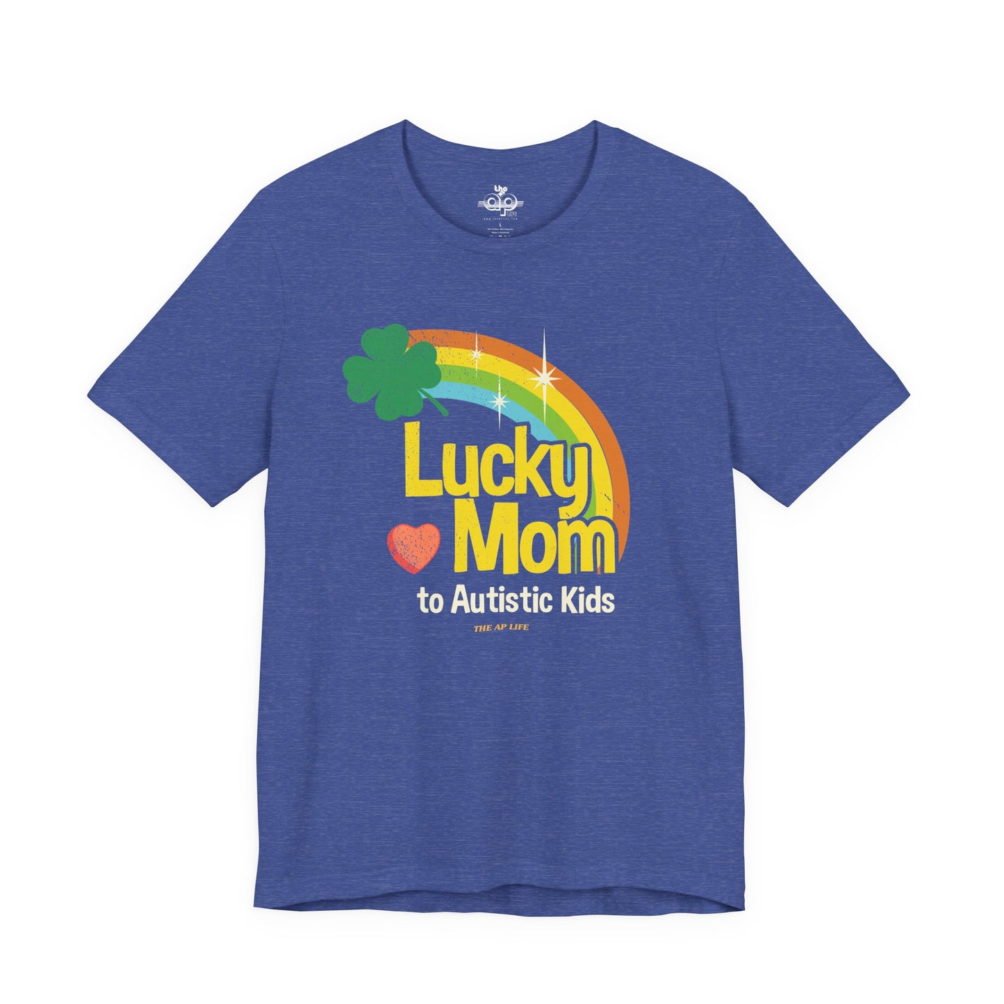 Lucky Mom to Autistic Kids - Adult Unisex Jersey Short Sleeve Tee