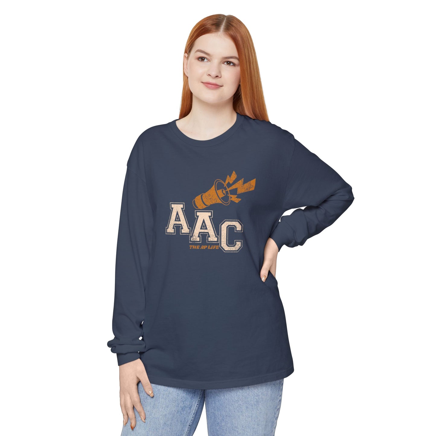 AAC Supports Team Enthusiast - Communication for the Win - Unisex Garment-dyed Long Sleeve T-Shirt