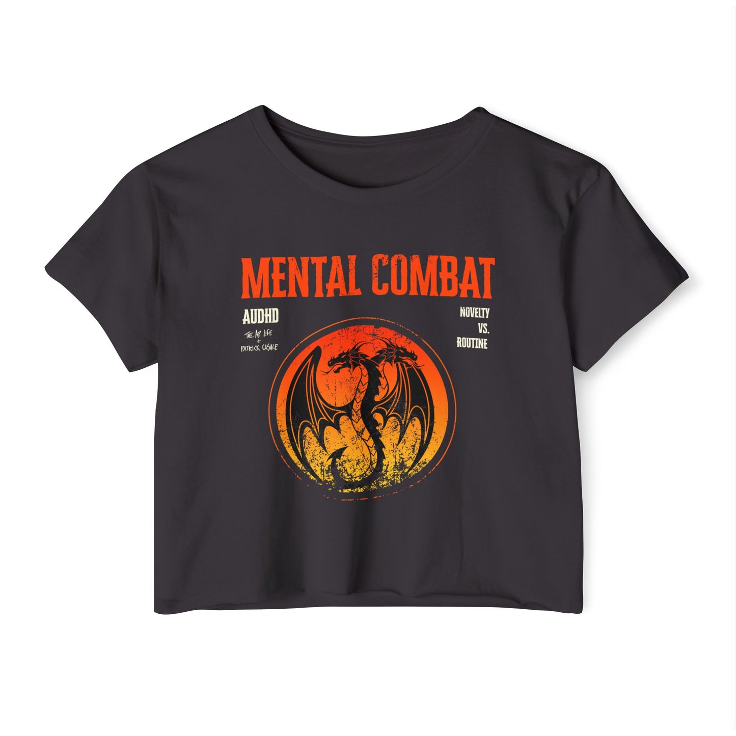 Mental Combat - Autism Vs. ADHD - Patrick Casale Collab - Women's Crop Top Tee