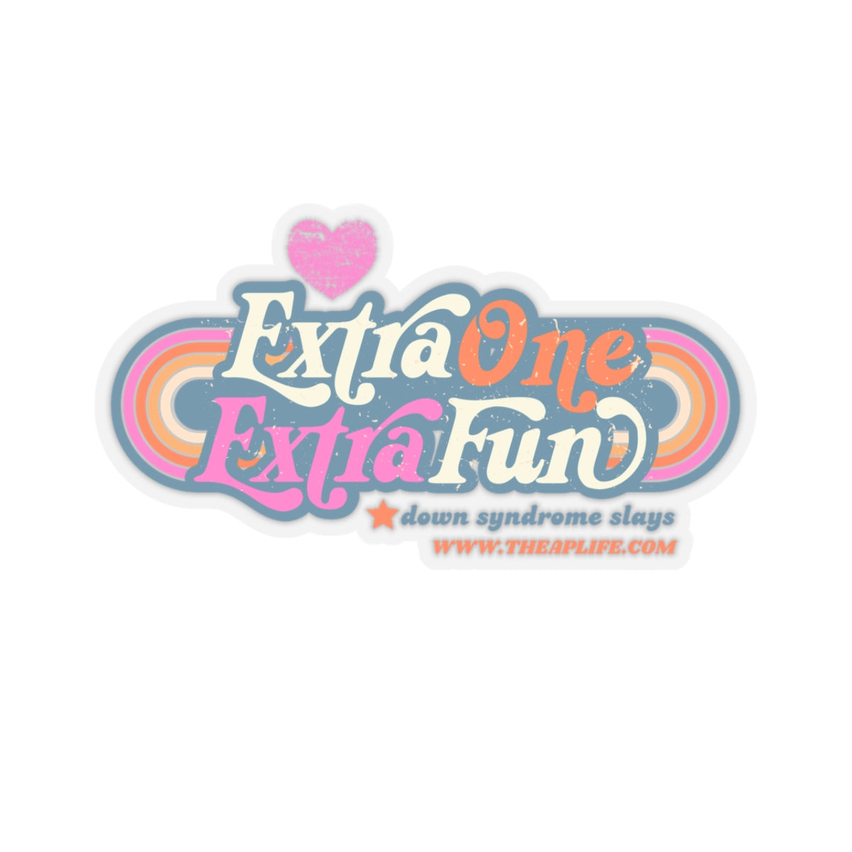 Extra One, Extra Fun DS Awareness Pink & Teal - Kiss Cut Sticker