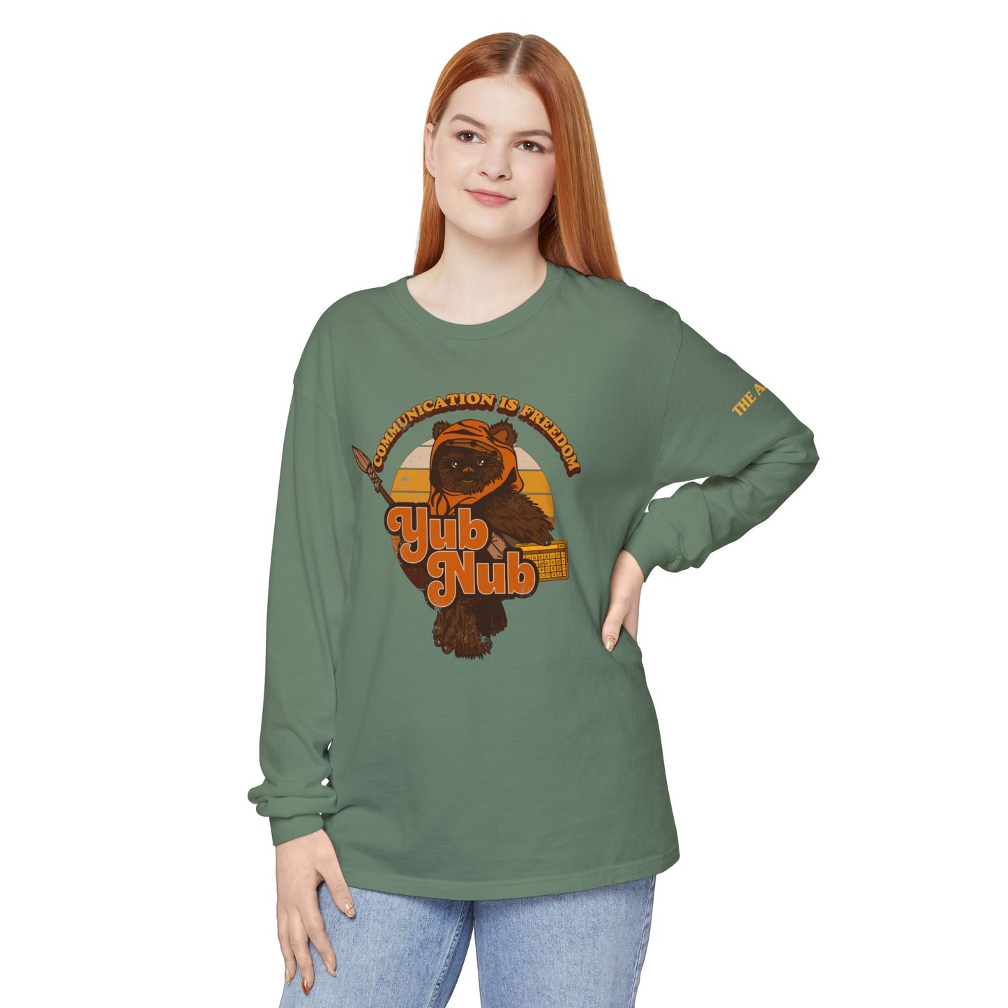 Communication is Freedom - Yub Nub - AAC - Unisex Garment-dyed Long Sleeve T-Shirt