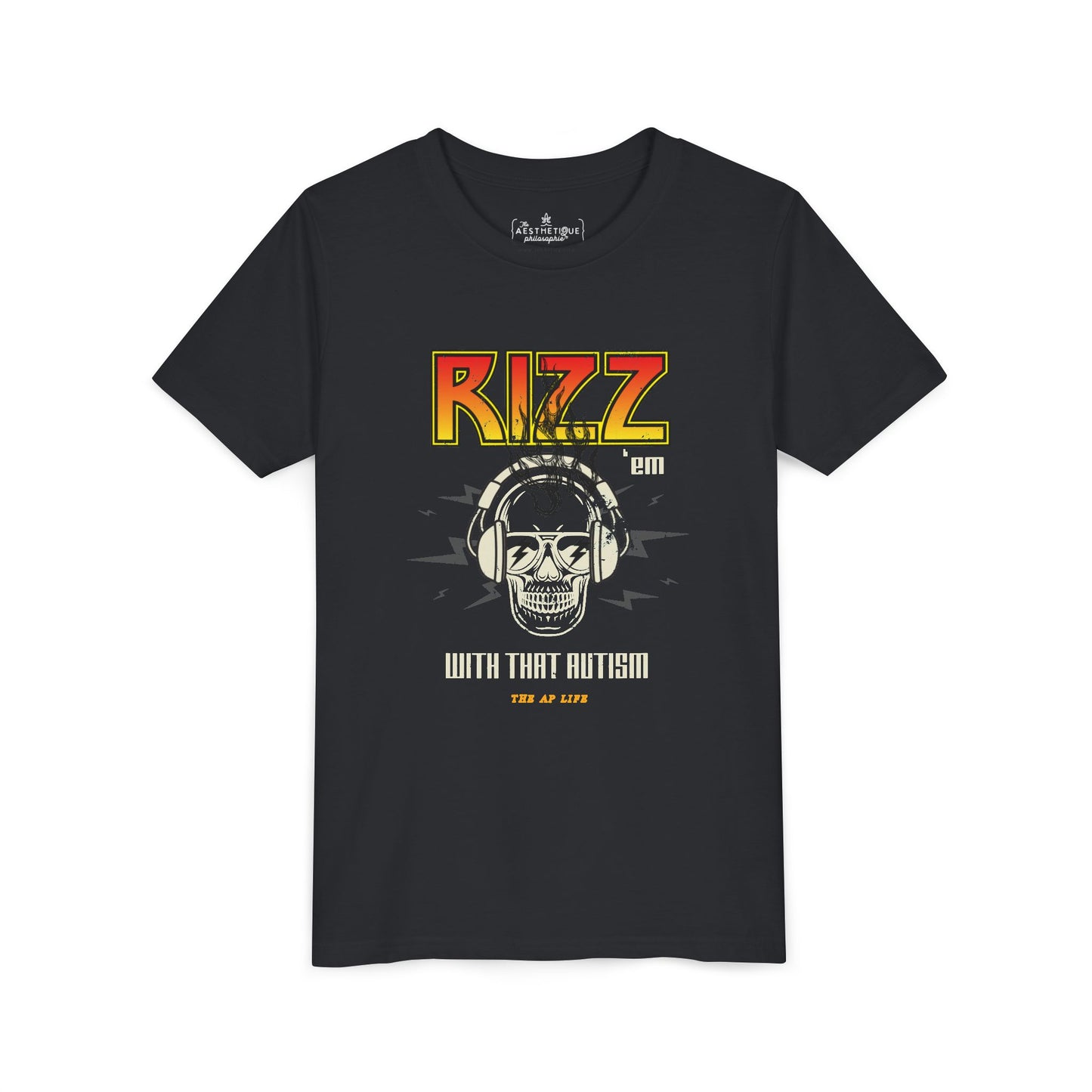 Rizz 'Em With That Autism Rocker Style Tee - Youth Unisex Tee