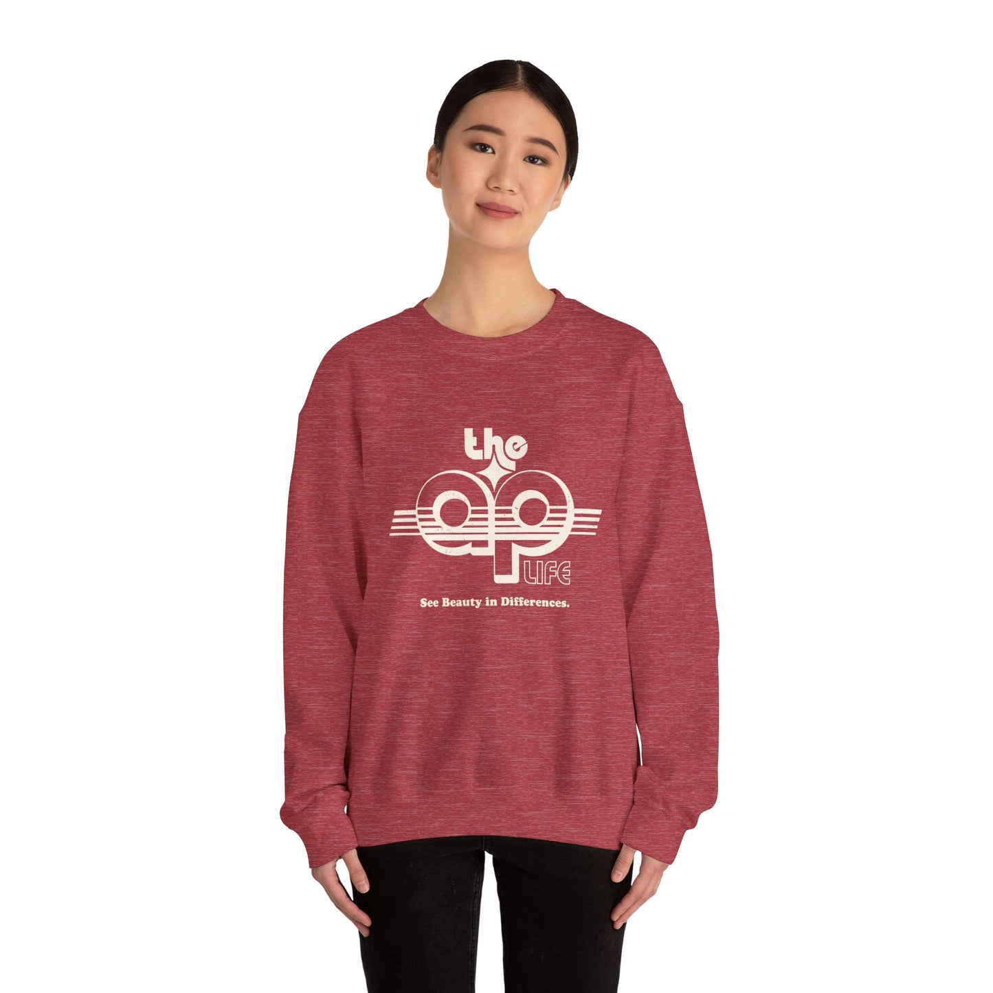 The AP Life - See Beauty in Differences - Adult Unisex Heavy Blend™ Crewneck Sweatshirt