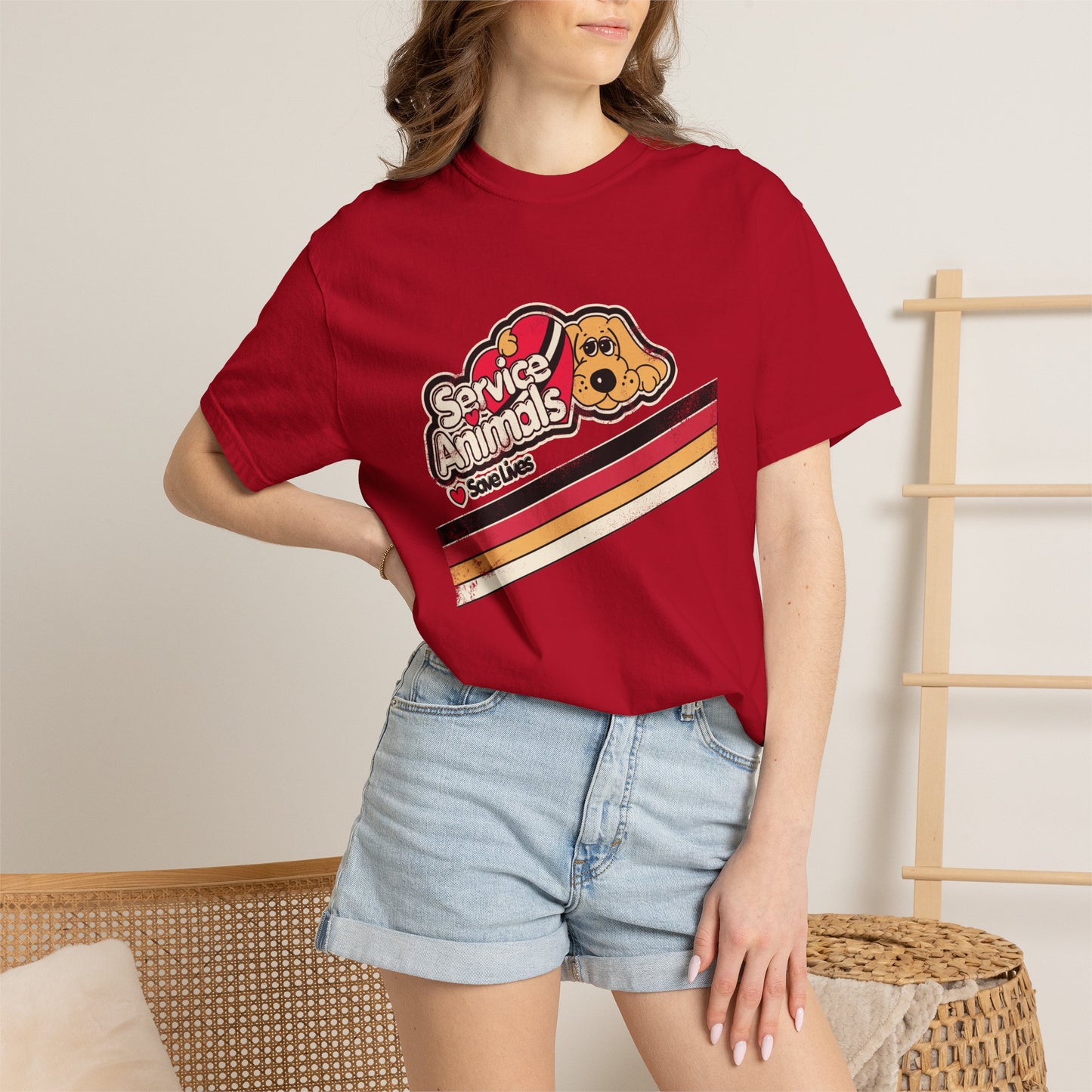 Service Animals Save Lives - Adult Unisex Garment-Dyed T-shirt