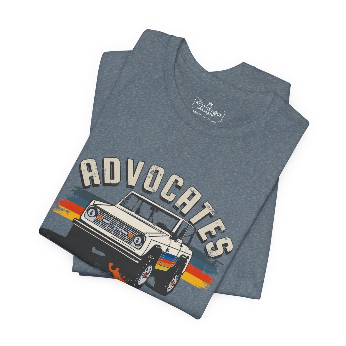 Advocates Keep Truckin', Keep Buckin' - Retro Bronco Truck - Unisex Jersey Short Sleeve Tee
