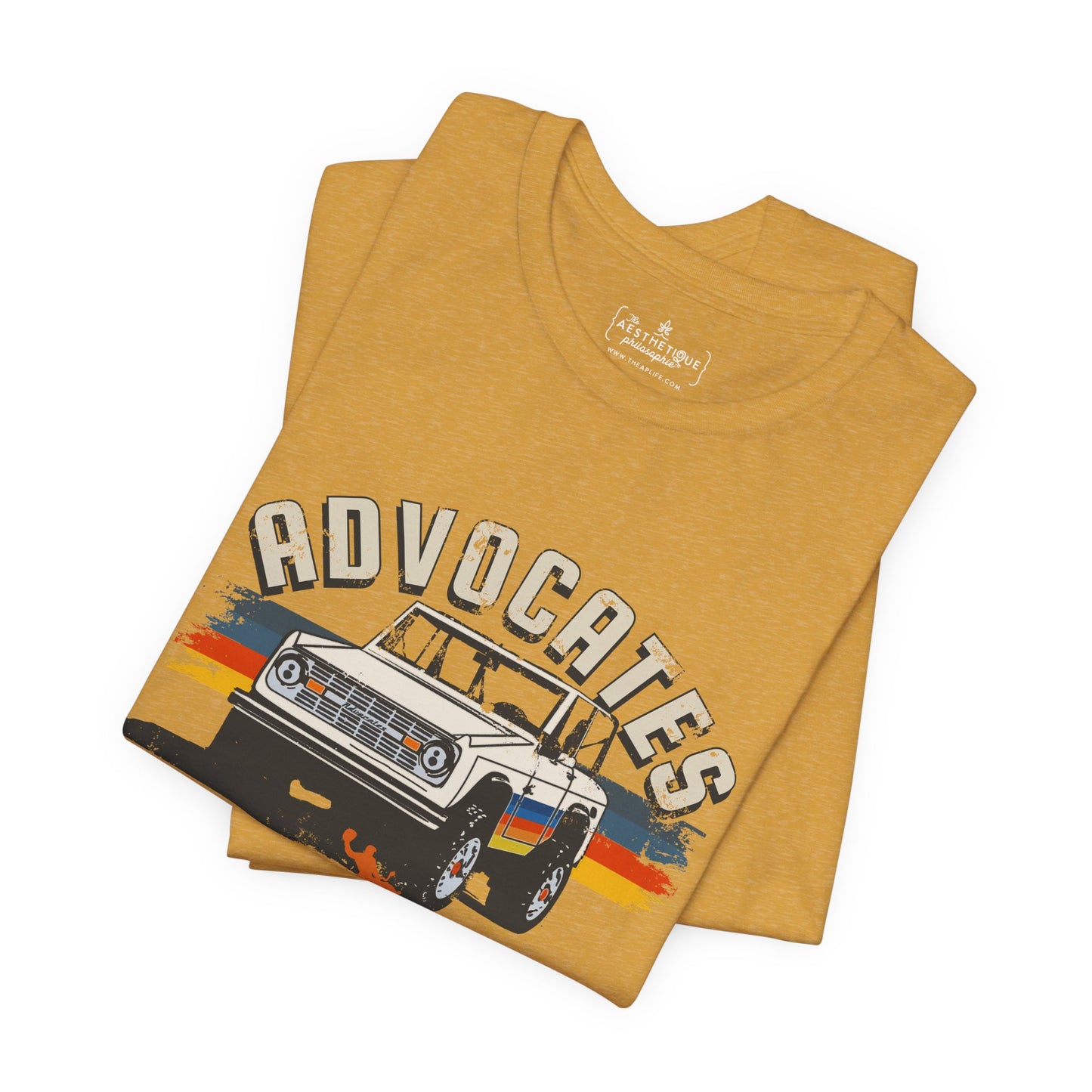Advocates Keep Truckin', Keep Buckin' - Retro Bronco Truck - Unisex Jersey Short Sleeve Tee