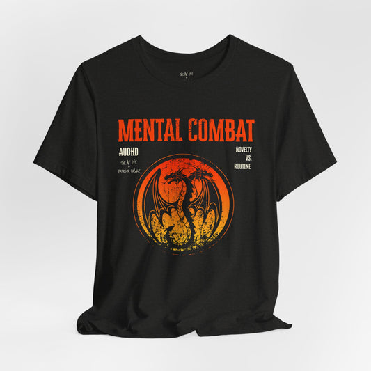 Mental Combat AuDHD Burnout - Adult Unisex Jersey Tee (Ships Internationally)