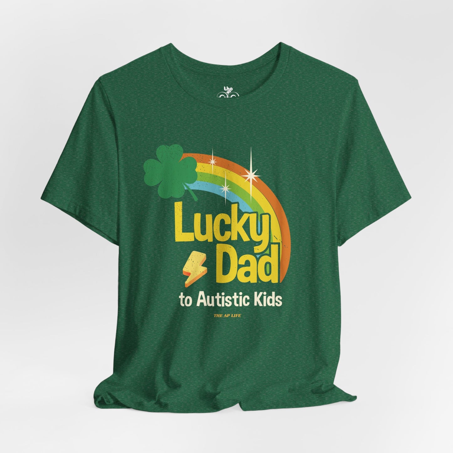 Lucky Dad to Autistic Kids - Adult Unisex Jersey Short Sleeve Tee