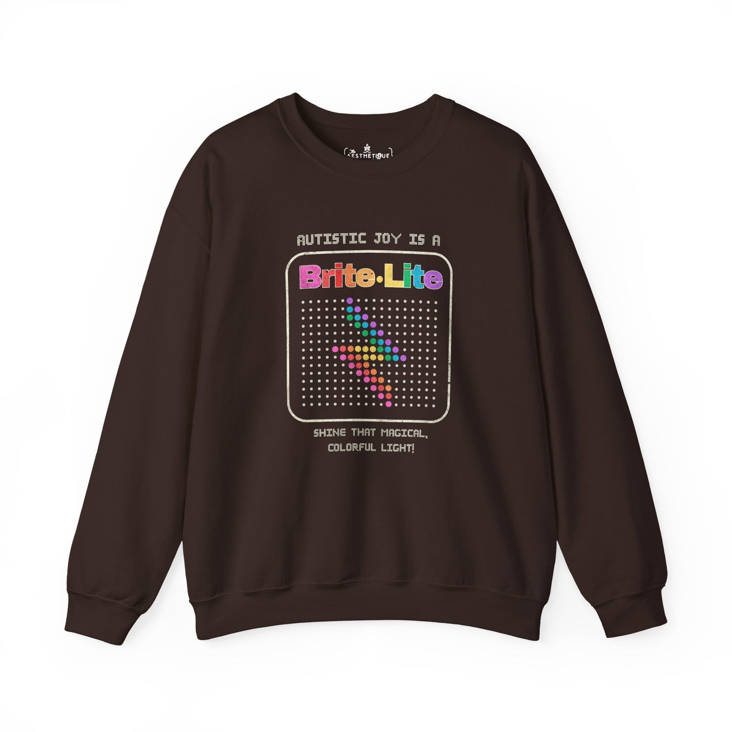 Autistic Joy is a Brite Lite - Adulte Unisex Heavy Blend™ Crewneck Sweatshirt