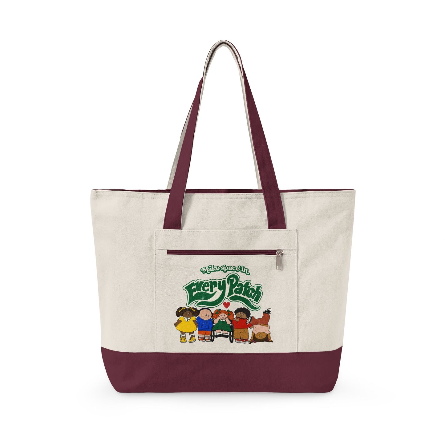 Make Space in Every Patch - Zippered Canvas Tote
