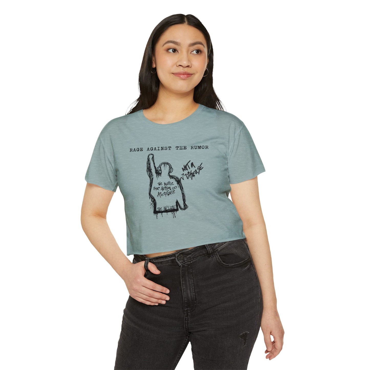 Rage Against the Rumor - The Battle for Autism Acceptance - Women's Crop Top Tee