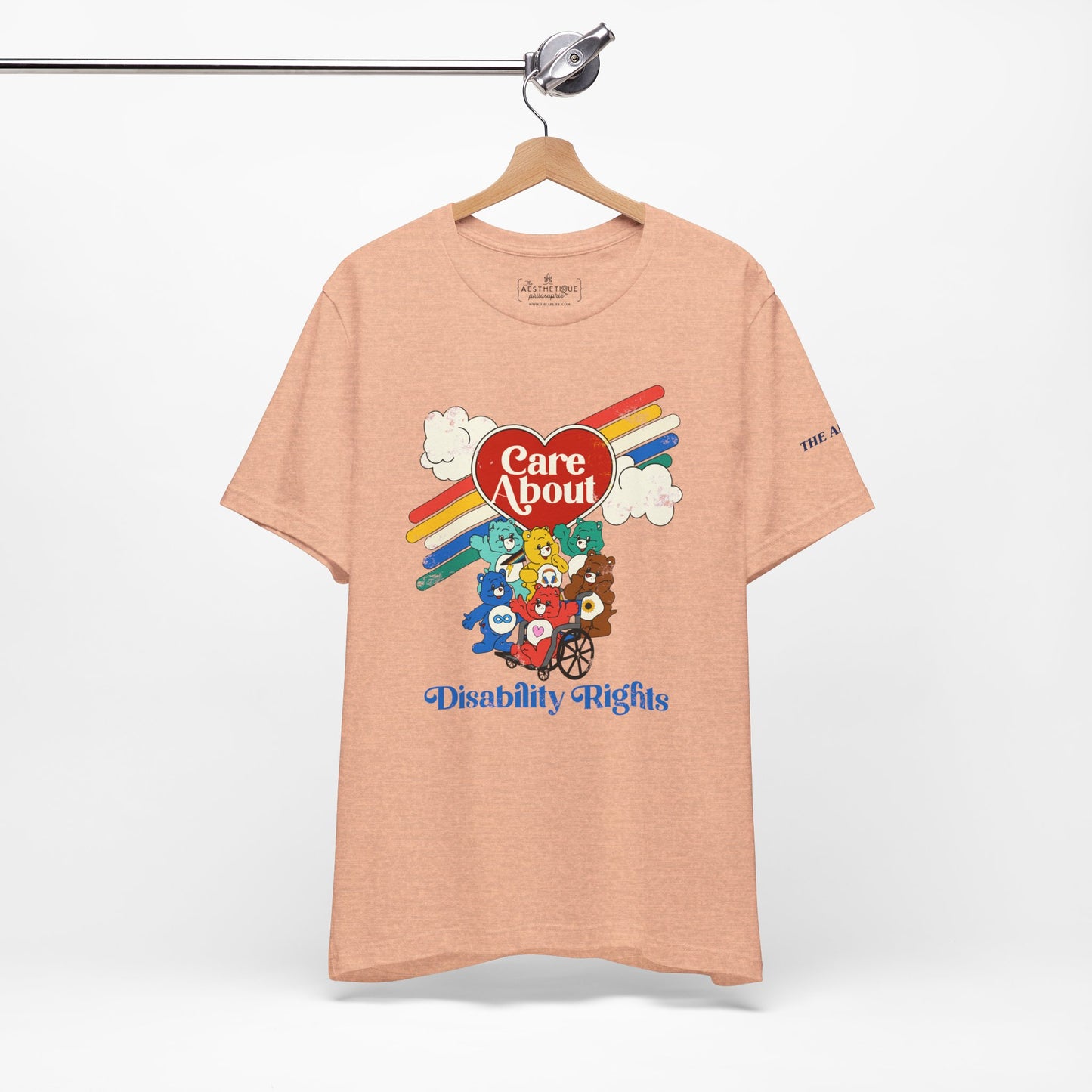 Care About Disability Rights - Retro 80s Vibe - Adult Unisex Jersey Tee (Ships Internationally)