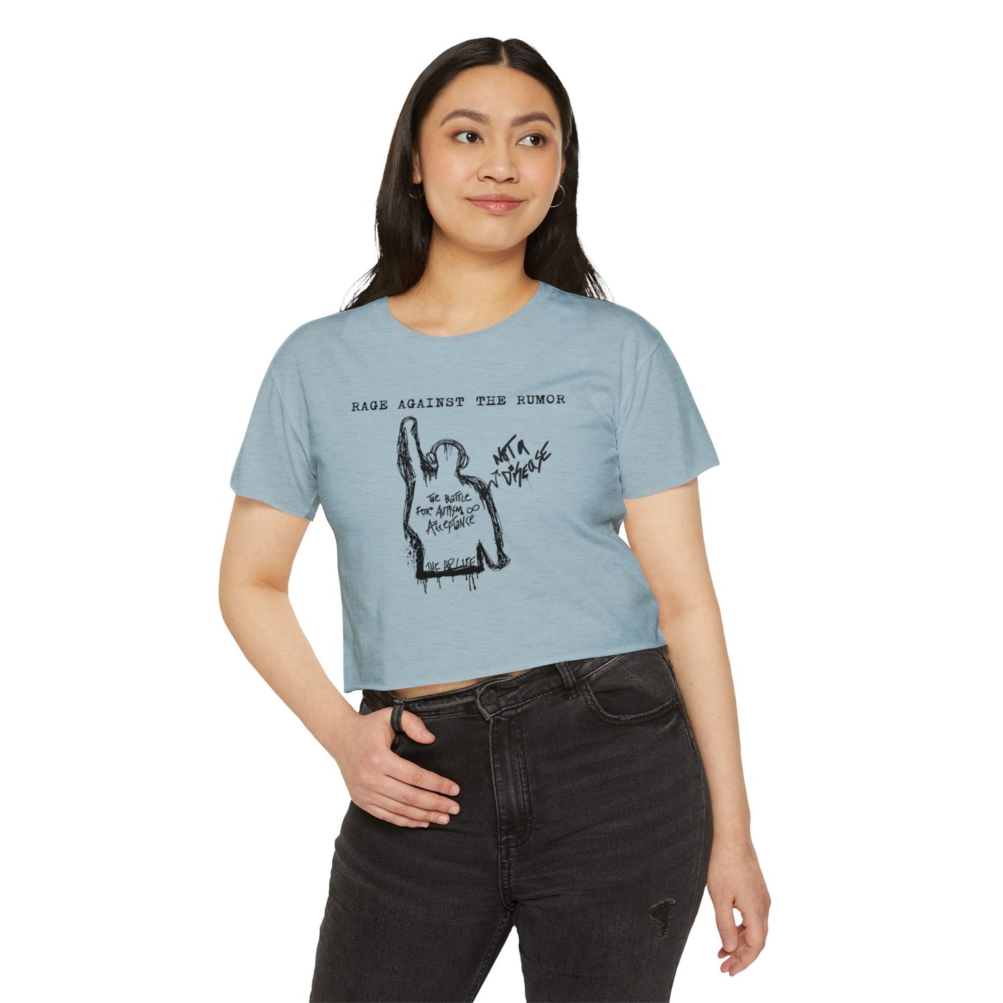 Rage Against the Rumor - The Battle for Autism Acceptance - Women's Crop Top Tee