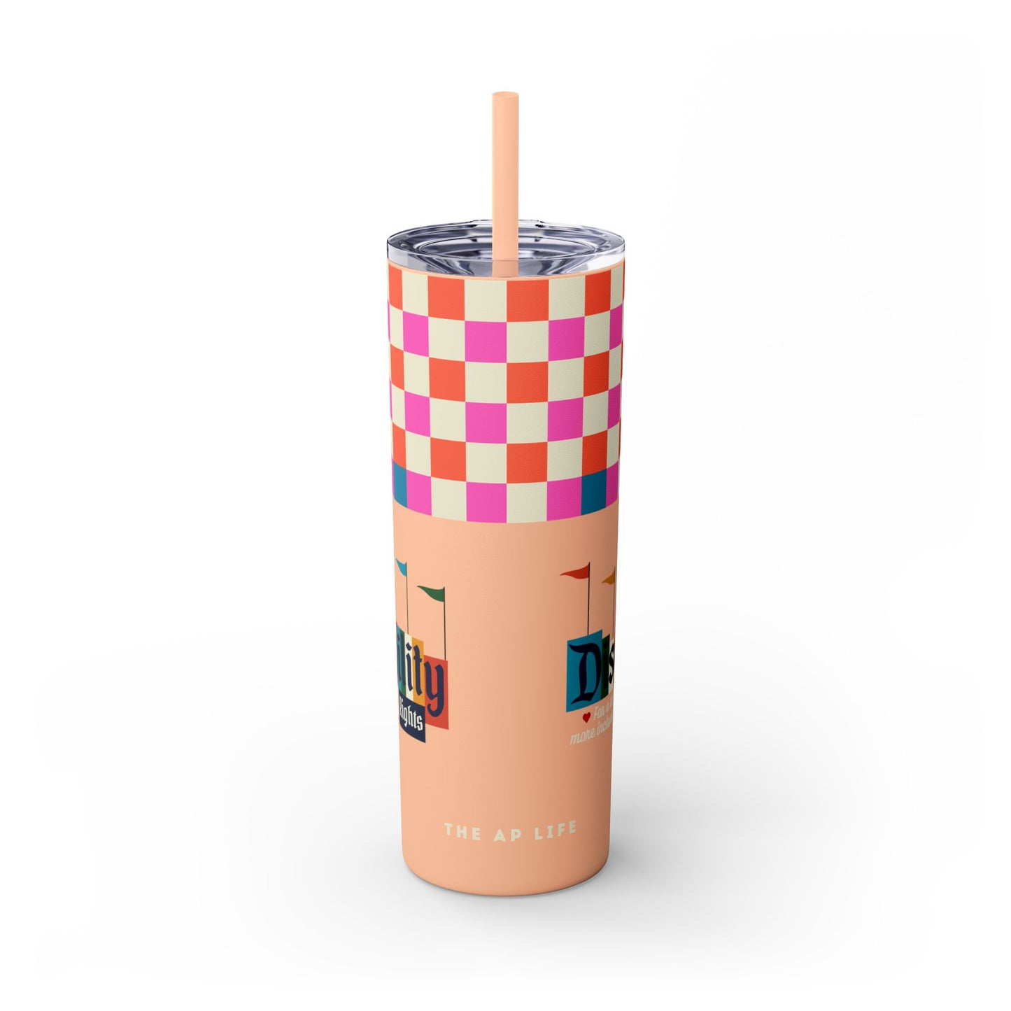 Disability Rights for a Happier & More Inclusive World - 20oz insulated tumbler with straw