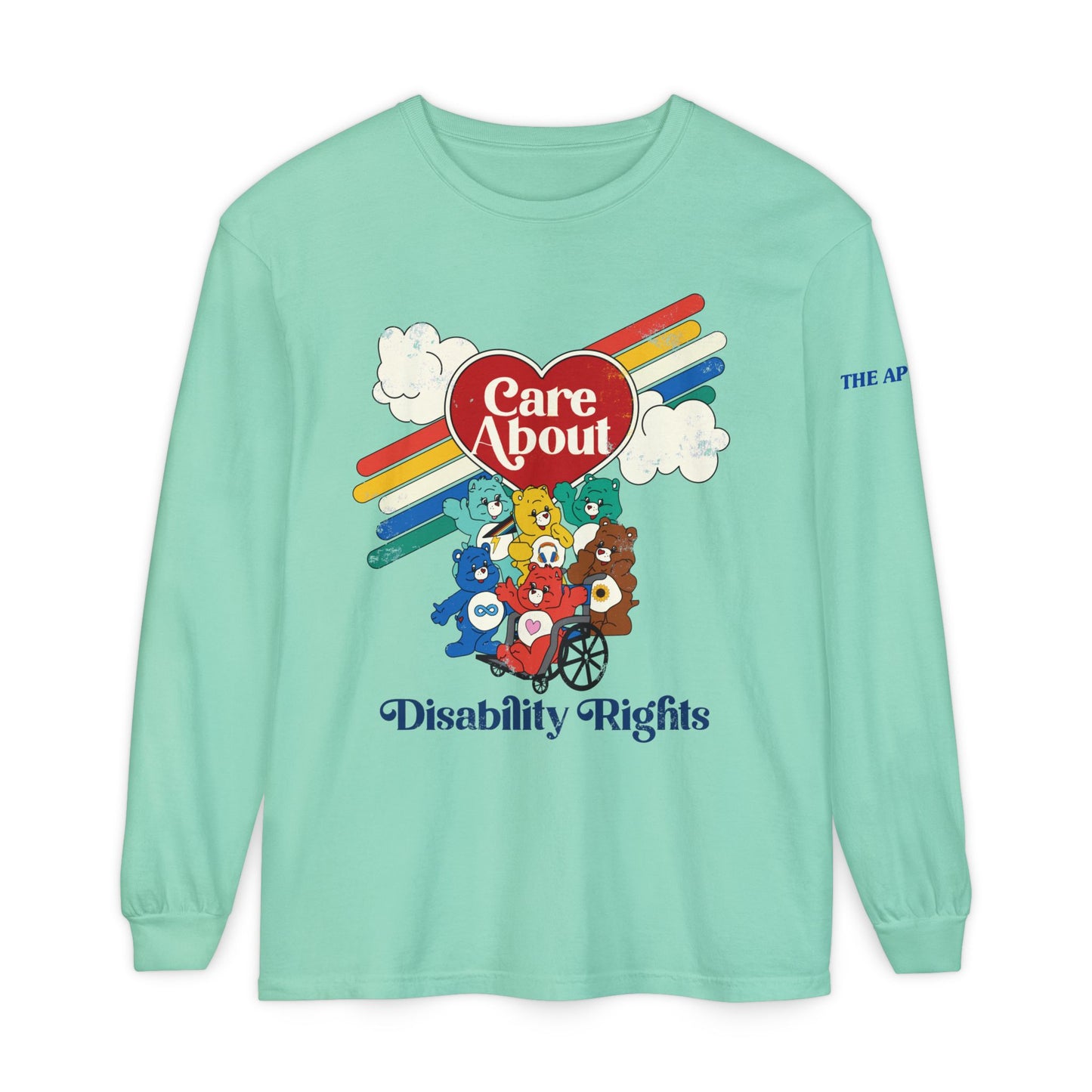 Care About Disability Rights - Retro 80s Vibe - Adult Unisex Garment-dyed Long Sleeve T-Shirt
