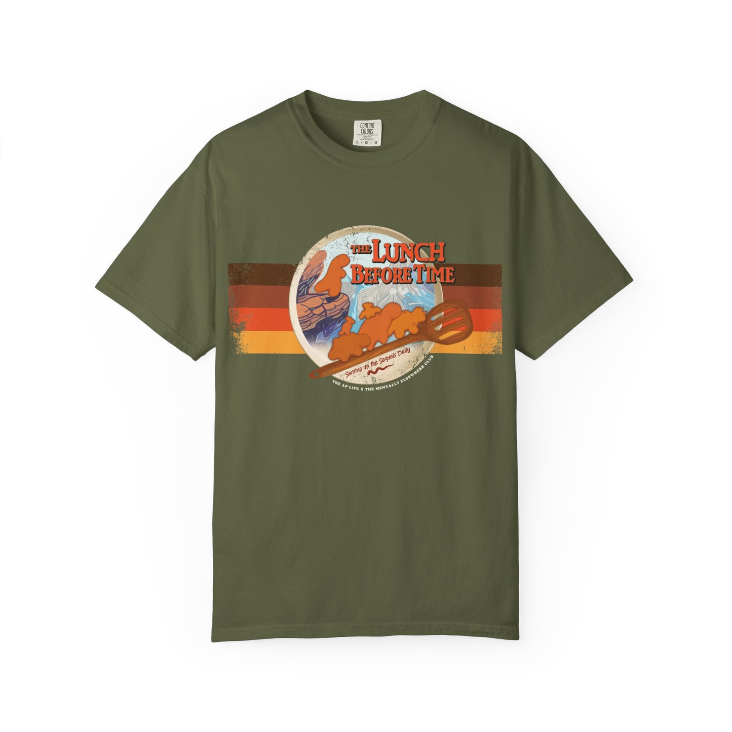 The Lunch Before Time- Serving Up the Sequels Daily - Adult Unisex Garment-Dyed T-shirt - Collab Design with TMEC
