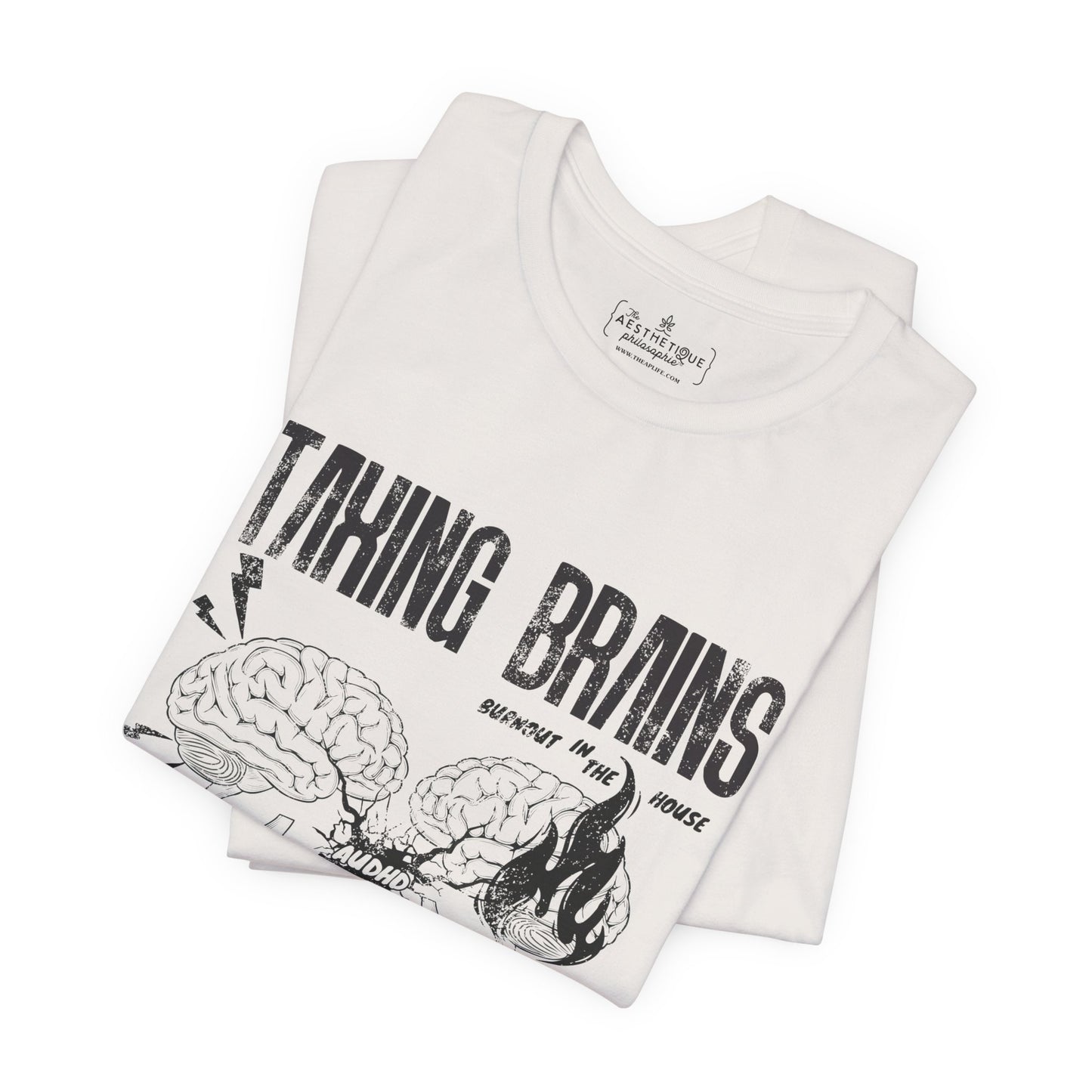 Taxing Brains - Burnout in the House - AuDHD - Adult Unisex Jersey Tee