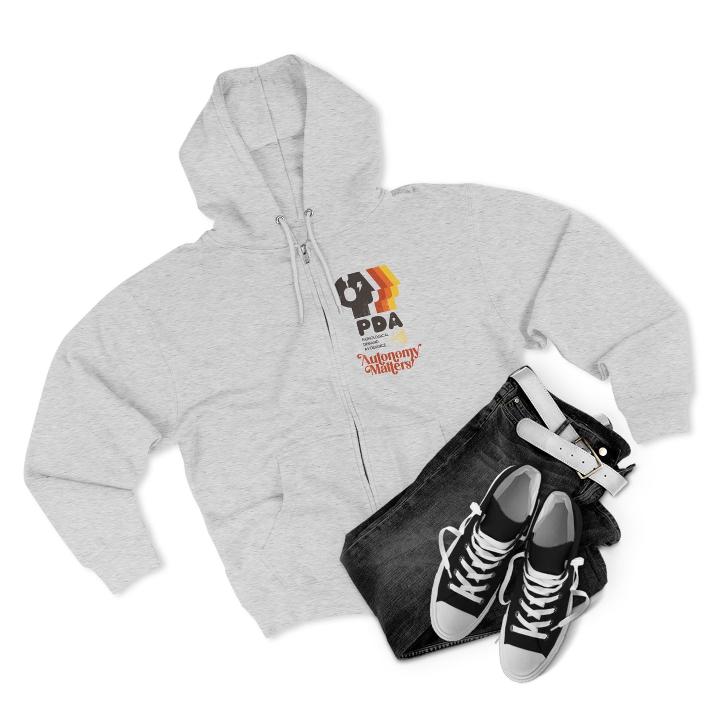 PDA - Pathological Demand Avoidance - Autonomy Matters - Adult Unisex Zip Hoodie