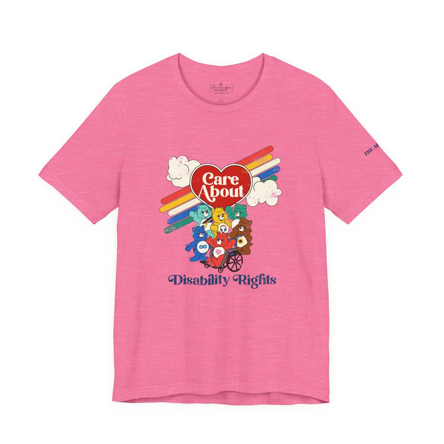 Care About Disability Rights - Retro 80s Vibe - Unisex Jersey Short Sleeve Tee
