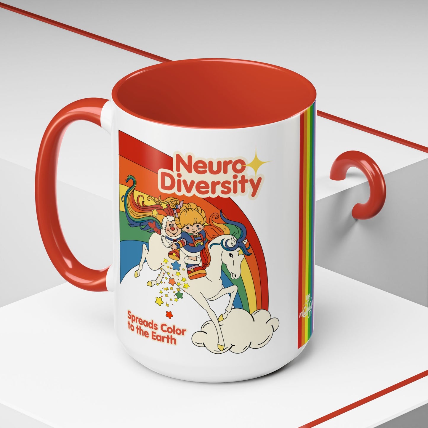Neurodiversity Spreads Color to the Earth - Accent Coffee Mug (11, 15oz)