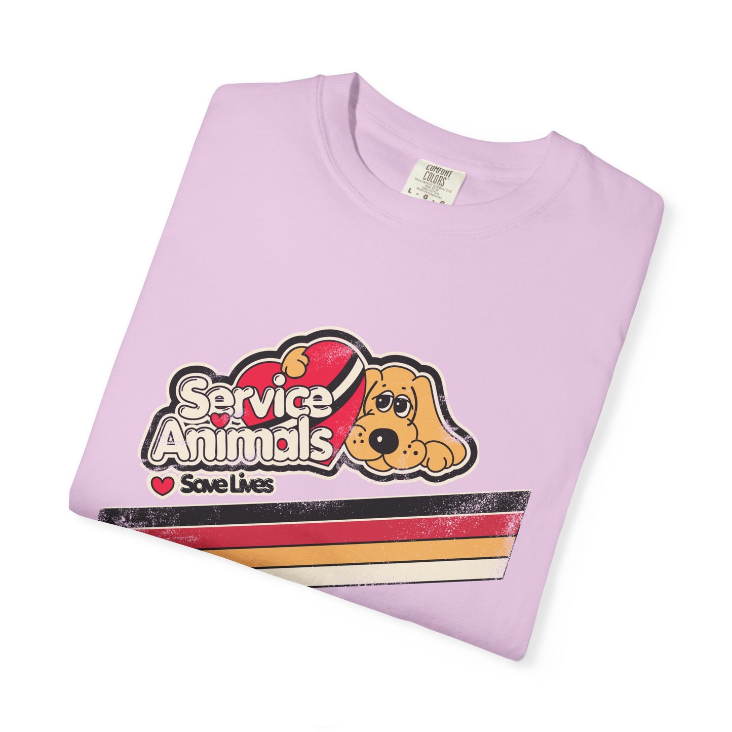 Service Animals Save Lives - Adult Unisex Garment-Dyed T-shirt
