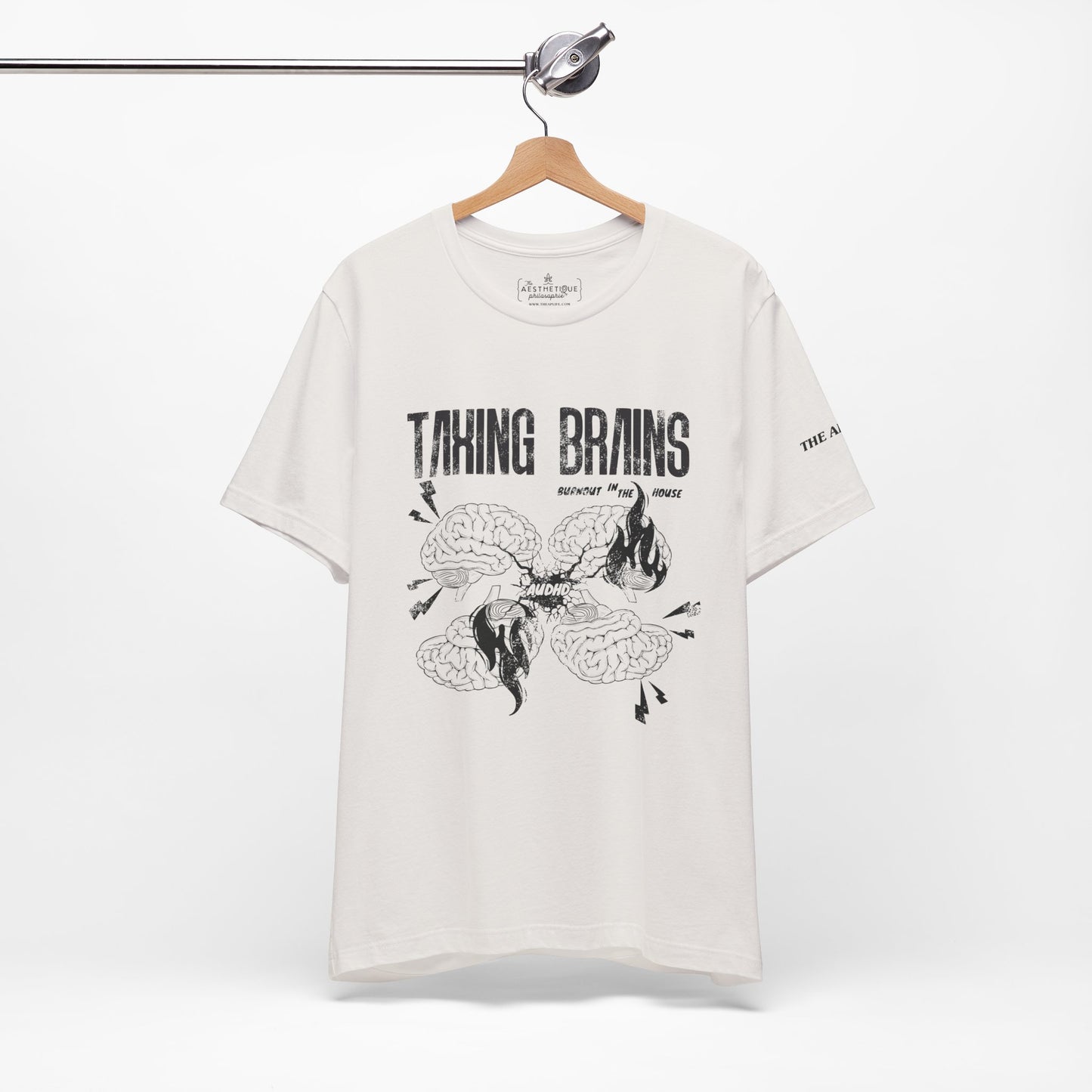 Taxing Brains - Burnout in the House - AuDHD - Adult Unisex Jersey Tee