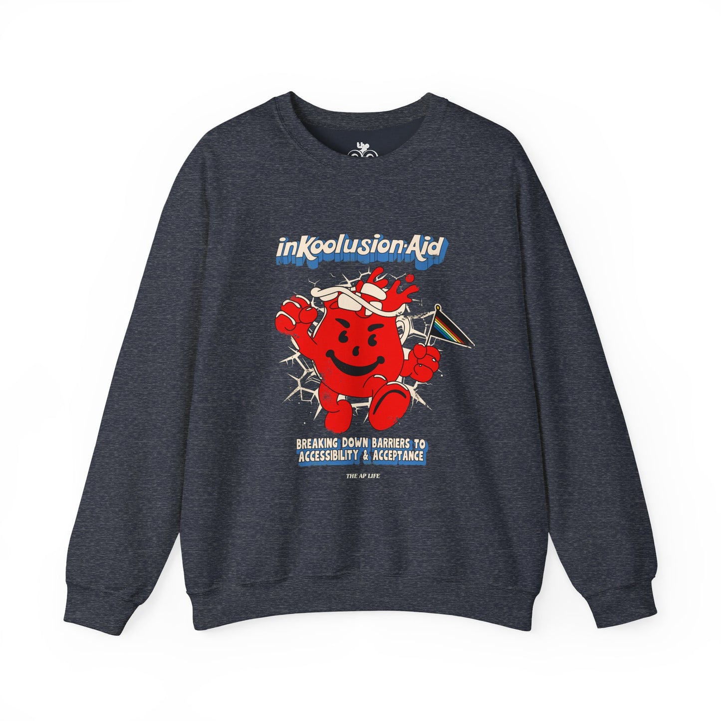 InKoolusion Aid - Breaking Down Barriers to Accessibility & Acceptance - Adult Unisex Heavy Blend™ Crewneck Sweatshirt