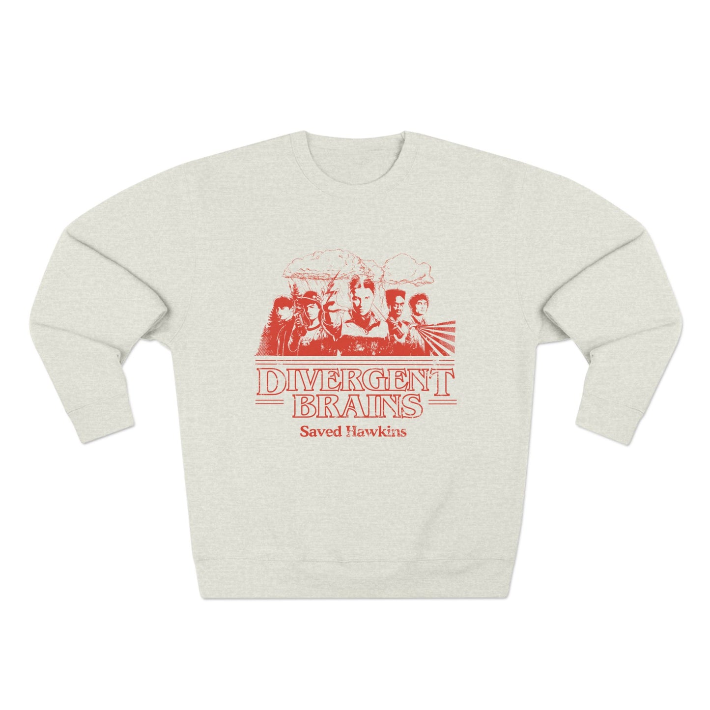 Divergent Brains Saved Hawkins - Adult Unisex Crewneck Sweatshirt