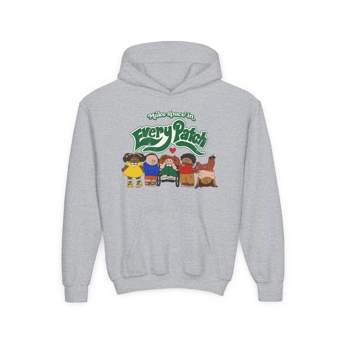Make Space in Every Patch - Inclusion Matters - Youth Heavy Blend Hooded Sweatshirt