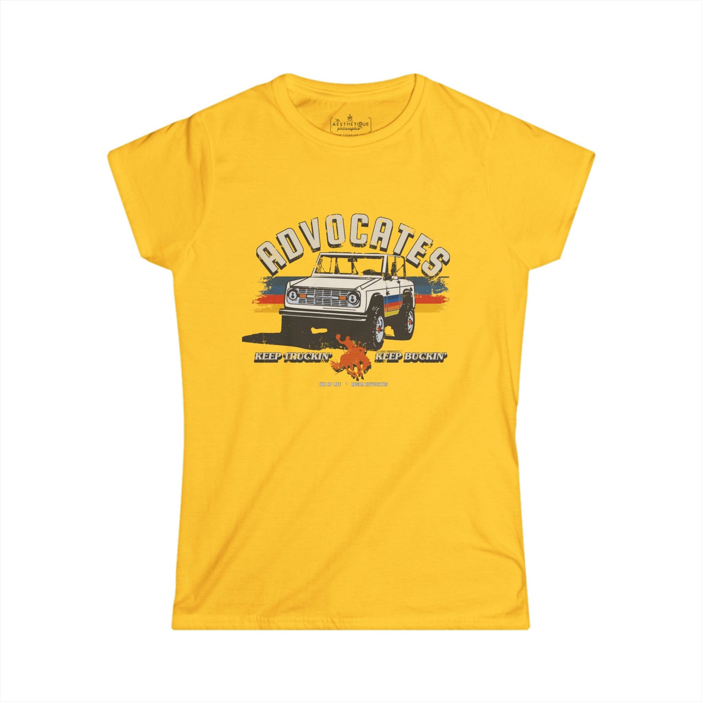 Advocates Keep Truckin', Keep Buckin' - Retro Bronco Truck - Women's Slightly Fitted Tee