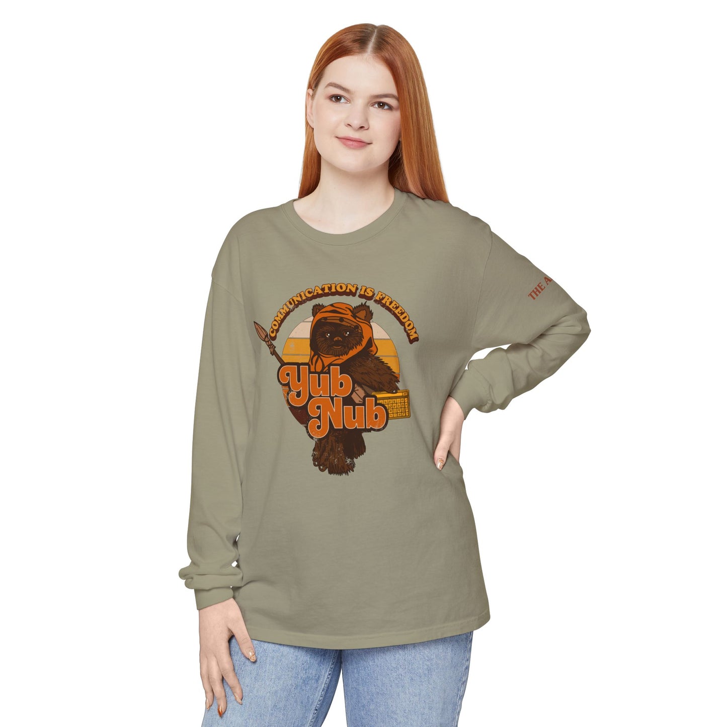 Communication is Freedom - Yub Nub - AAC - Unisex Garment-dyed Long Sleeve T-Shirt