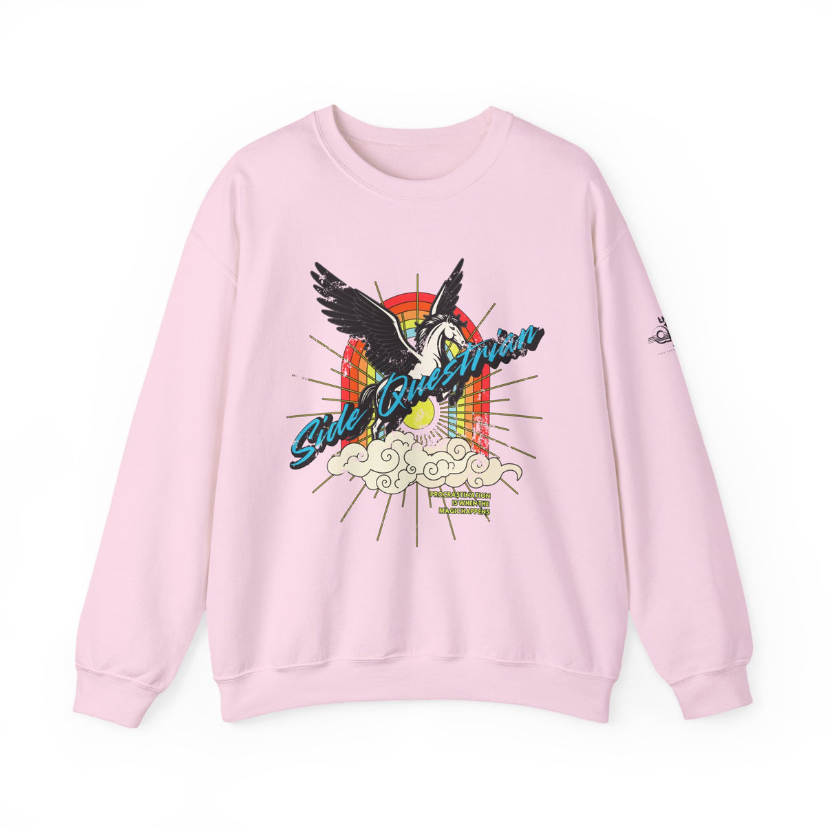 Side Questrian - Procrastination is When the Magic Happens - Adult Unisex Heavy Blend™ Crewneck Sweatshirt