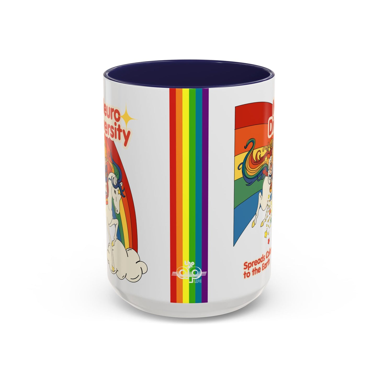 Neurodiversity Spreads Color to the Earth - Accent Coffee Mug (11, 15oz)