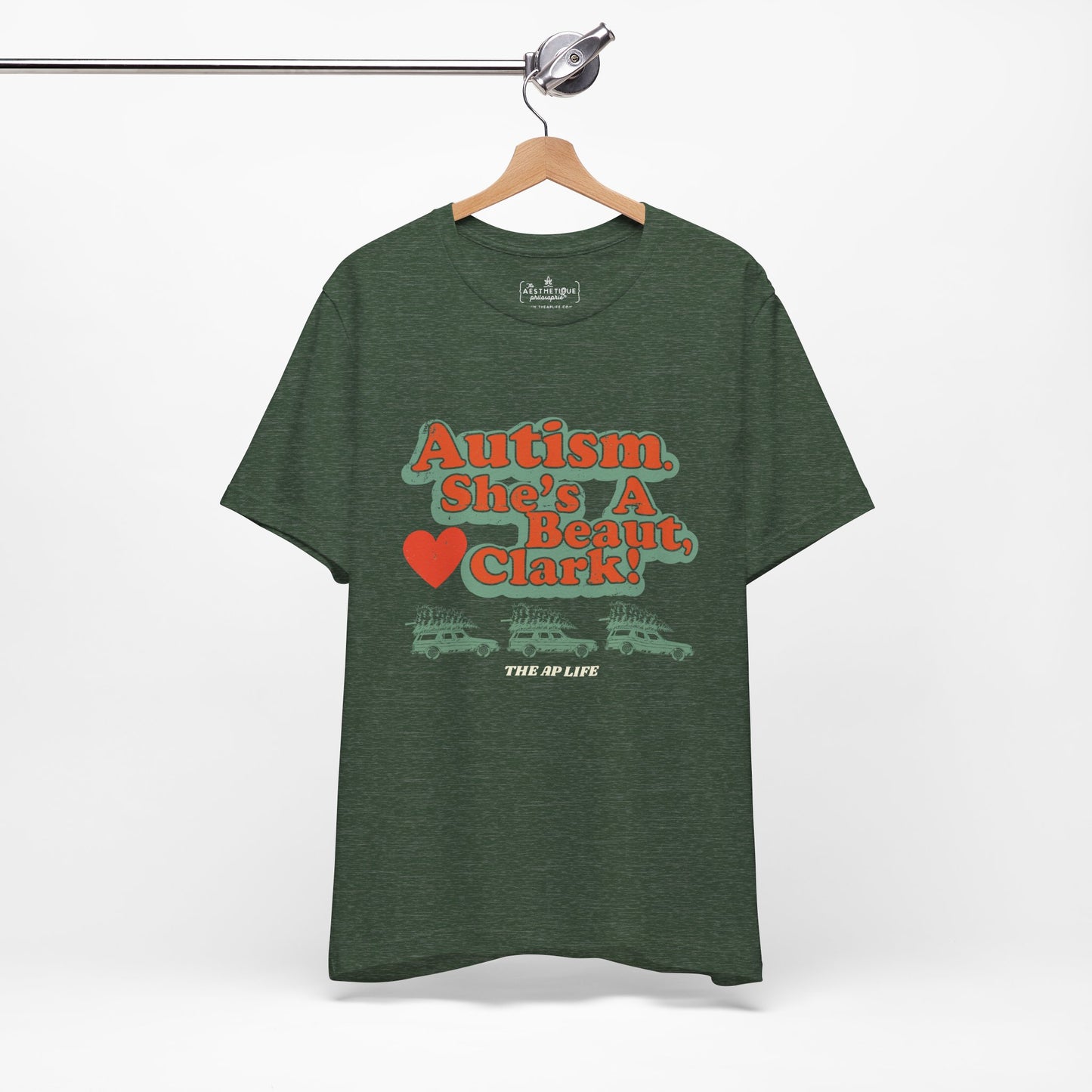 Autism. She's a Beaut, Clark! Christmas Themed Advocacy Tee - Adult Unisex Jersey Tee