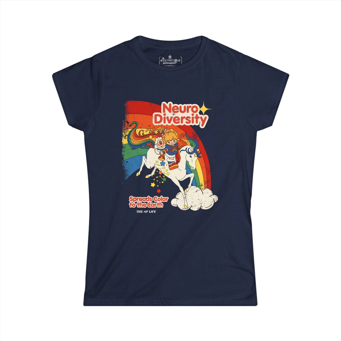 Neurodiversity Spreads Color to the Earth - Women's Softstyle Semi-Fitted Tee