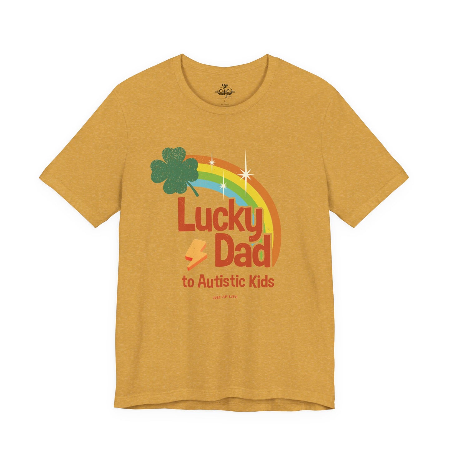 Lucky Dad to Autistic Kids - Adult Unisex Jersey Short Sleeve Tee