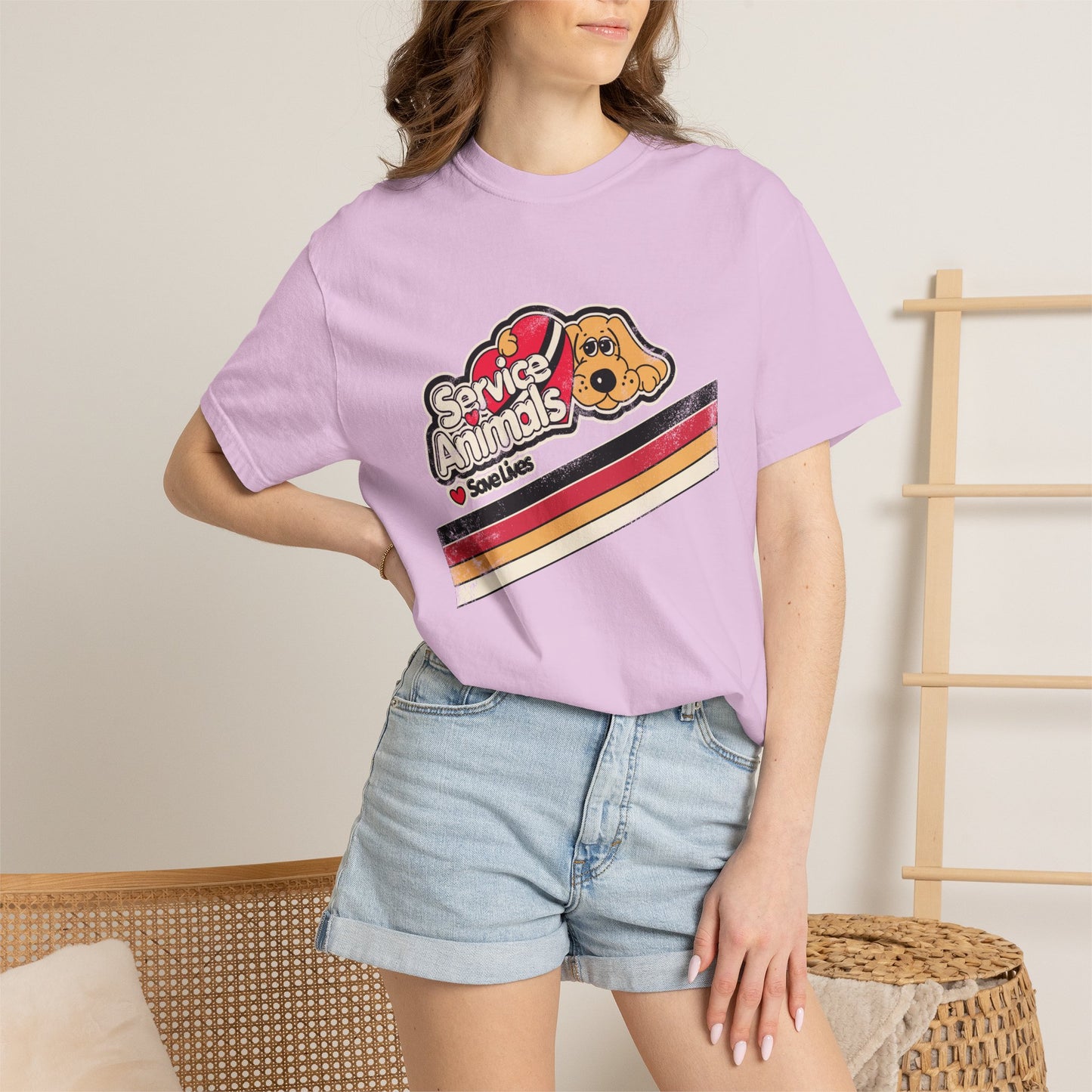 Service Animals Save Lives - Adult Unisex Garment-Dyed T-shirt