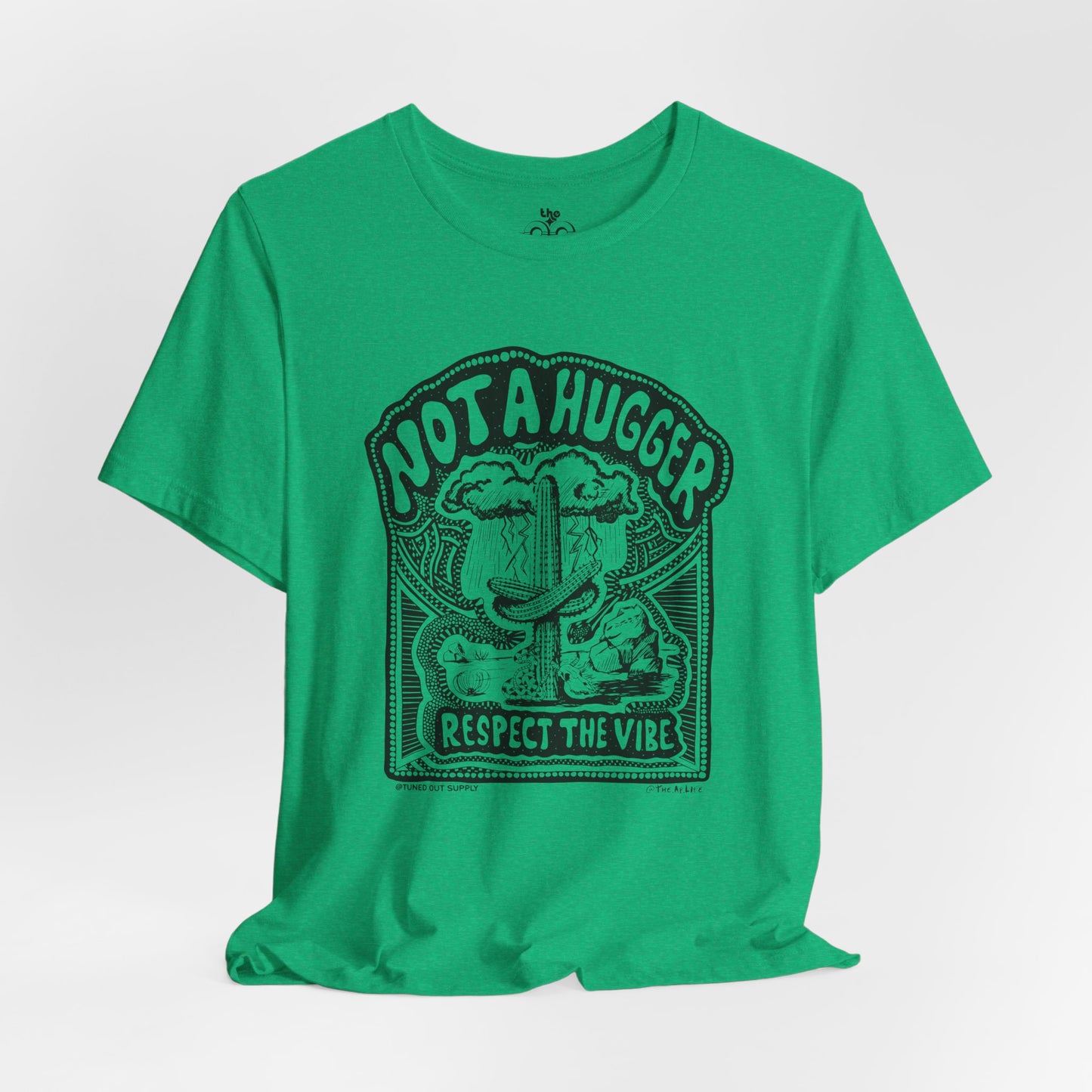 Not A Hugger - Adult Unisex Jersey Short Sleeve Tee - Tuned Out Supply + The AP Life Collab