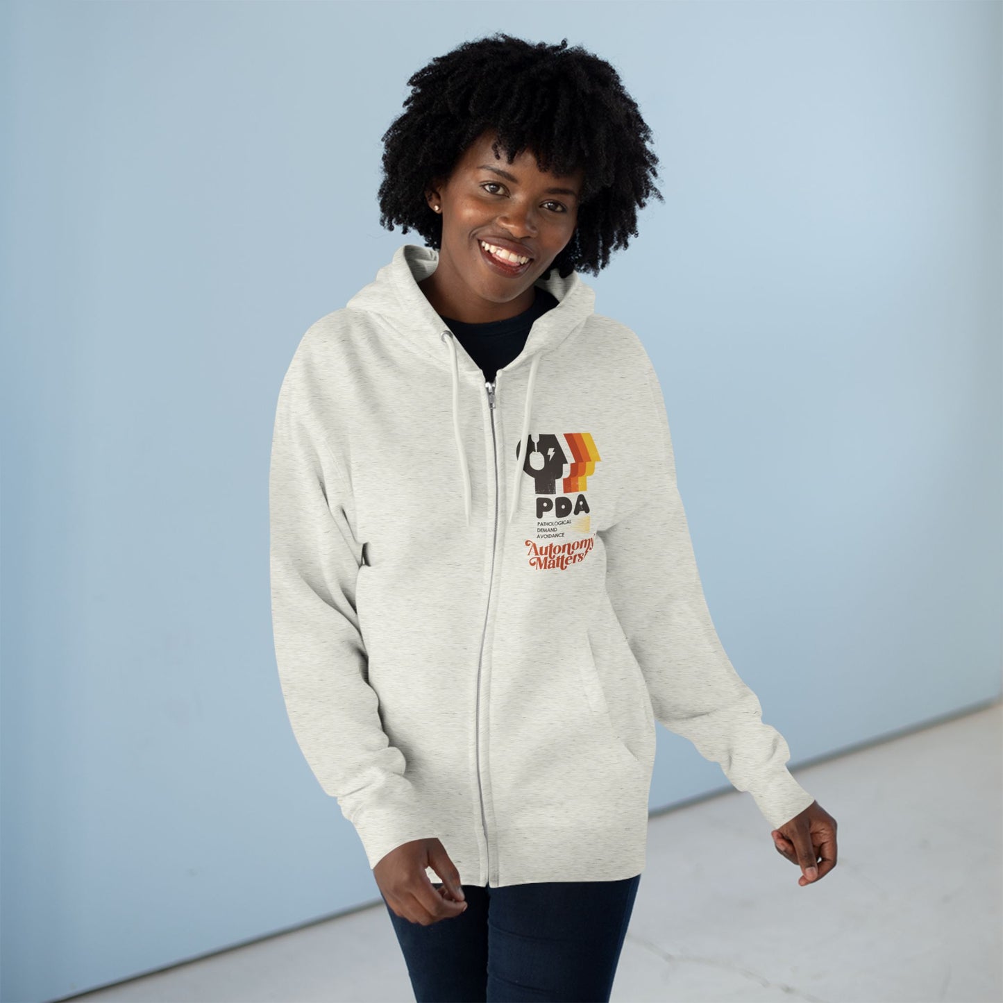 PDA - Pathological Demand Avoidance - Autonomy Matters - Adult Unisex Zip Hoodie