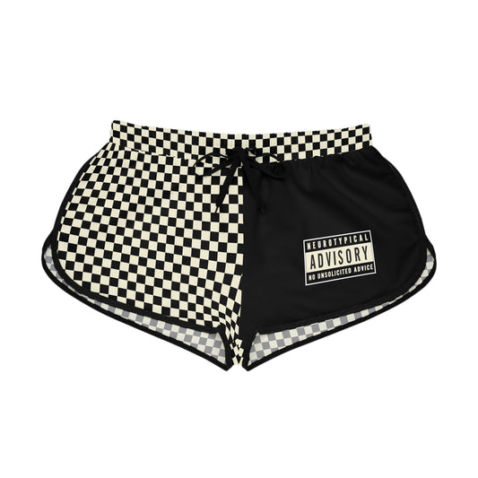 Neurotypical Advisory No Unsolicited Advice - Women's Checkered Lounge Shorts