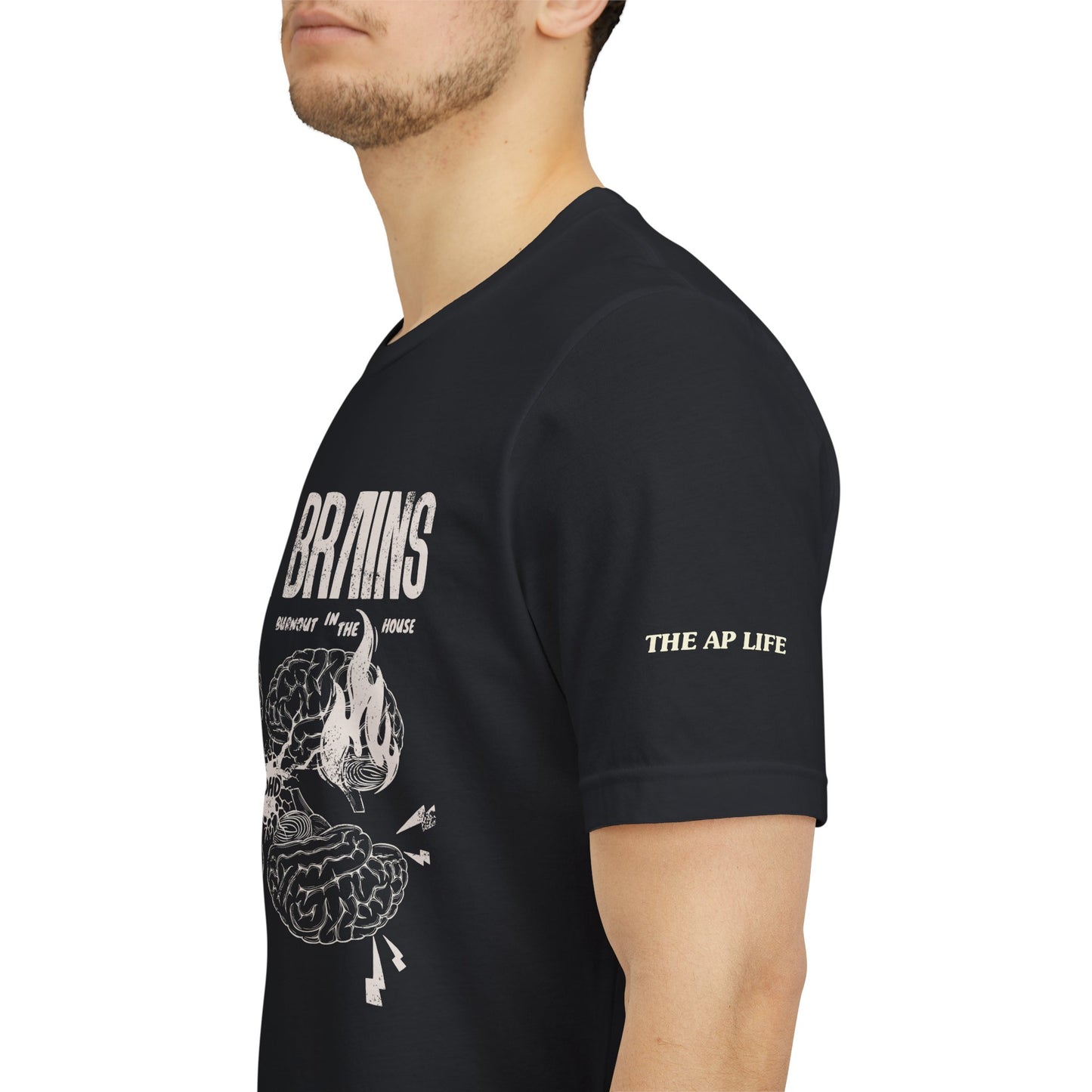 Taxing Brains - Burnout in the House - AuDHD - Adult Unisex Jersey Tee