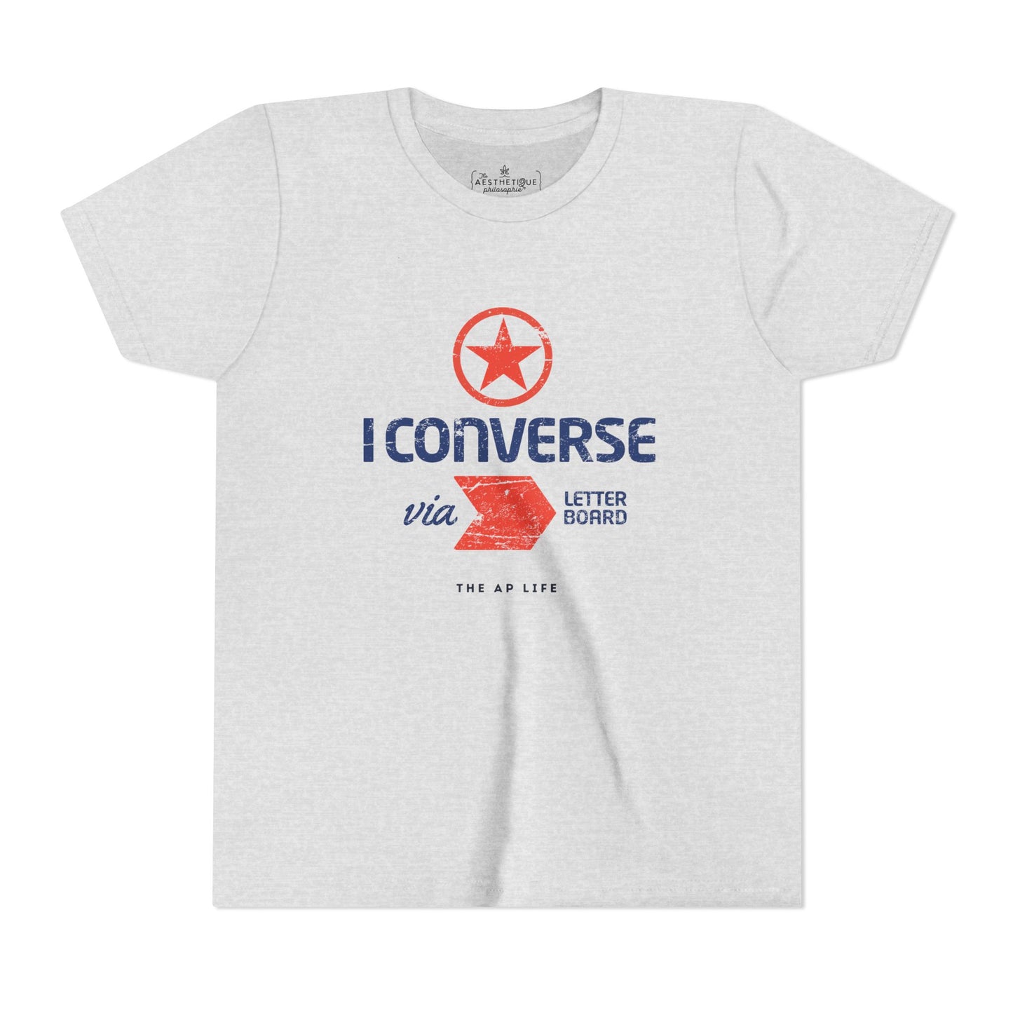 I Converse Via Letterboard - Youth Unisex Jersey Tee