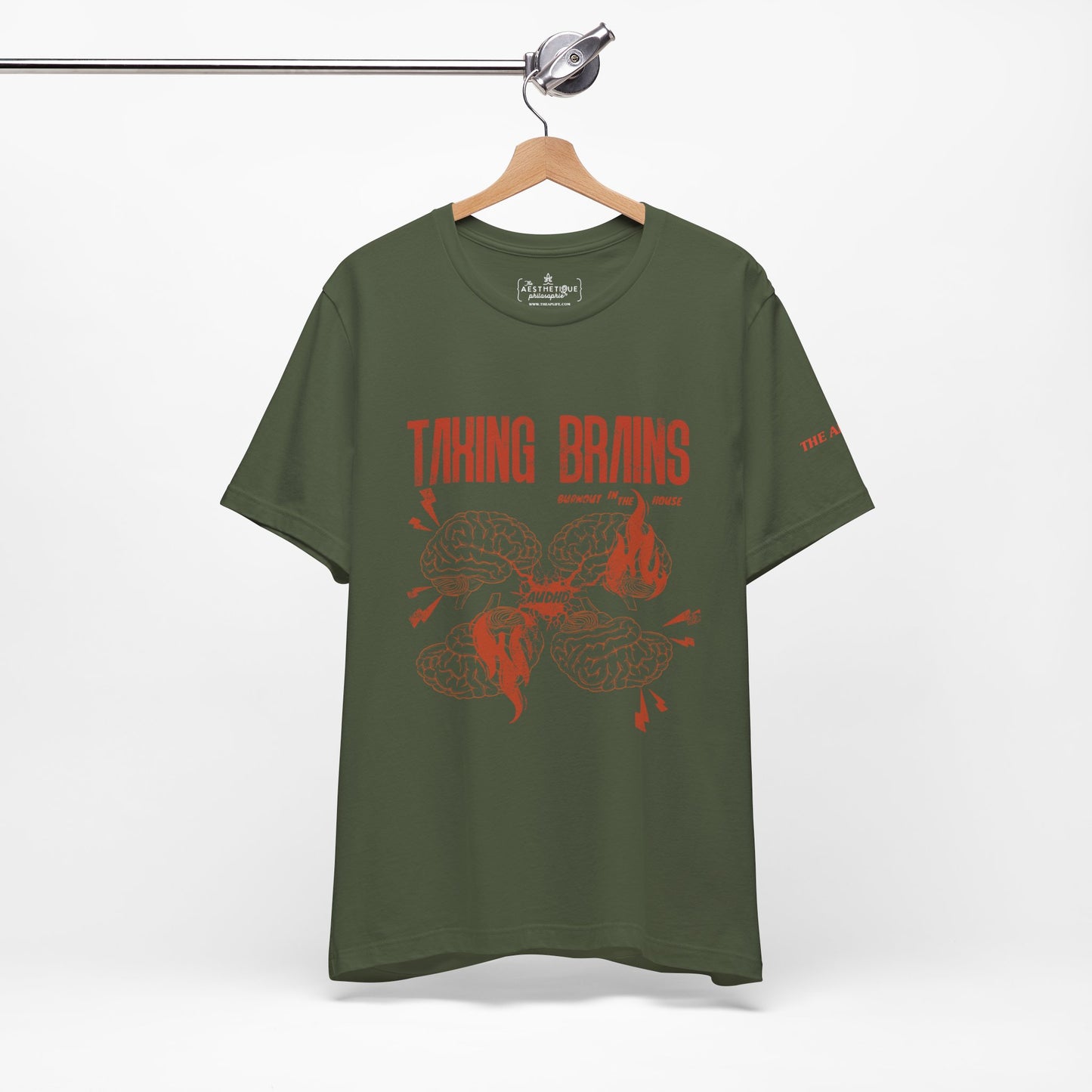 Taxing Brains - Burnout in the House - AuDHD - Adult Unisex Jersey Tee