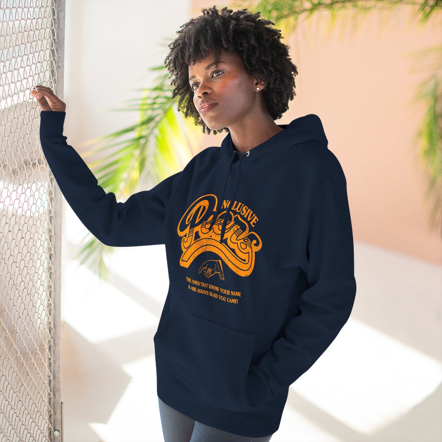 Inclusive Peers - The Ones That Know Your Name & Are Always Glad You Came - Three-Panel Fleece Hoodie
