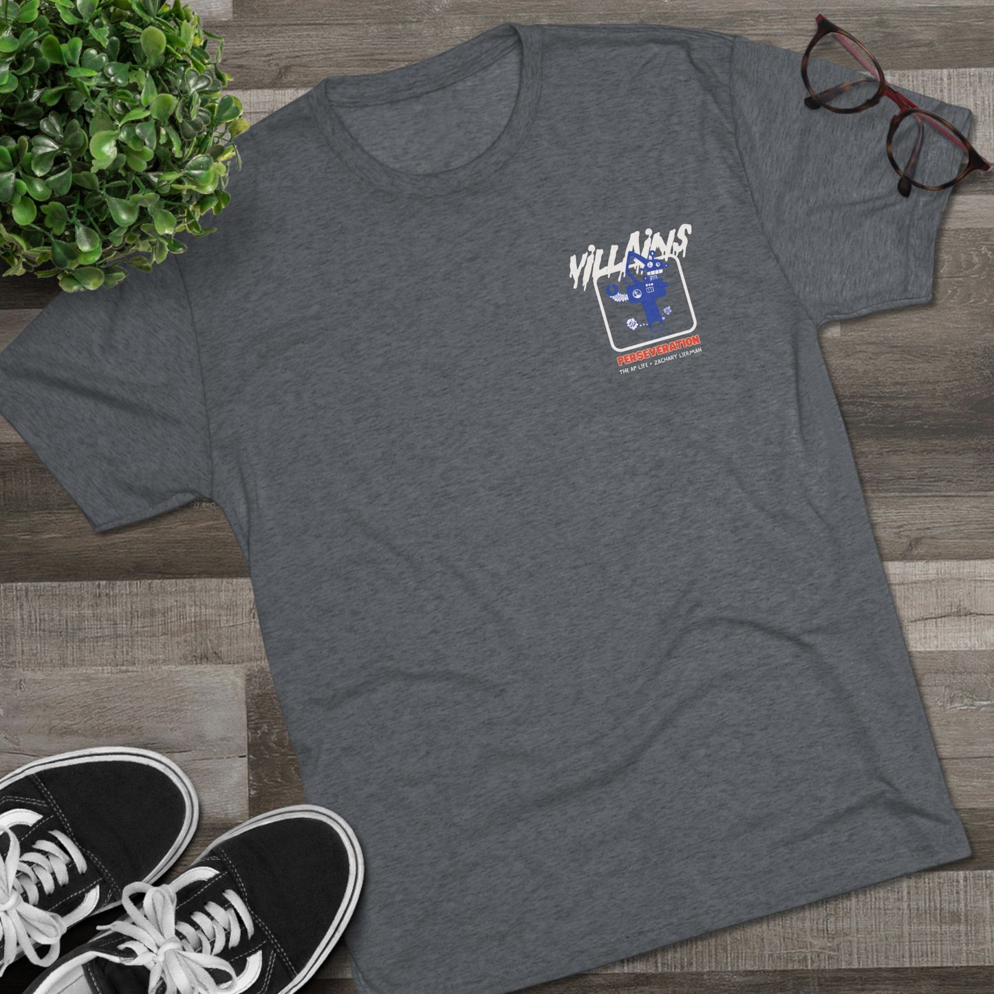 Villains of The Autistic Community Series - Perseveration - Broken Robot - Zachary Lierman - Adult Unisex Triblend Tee