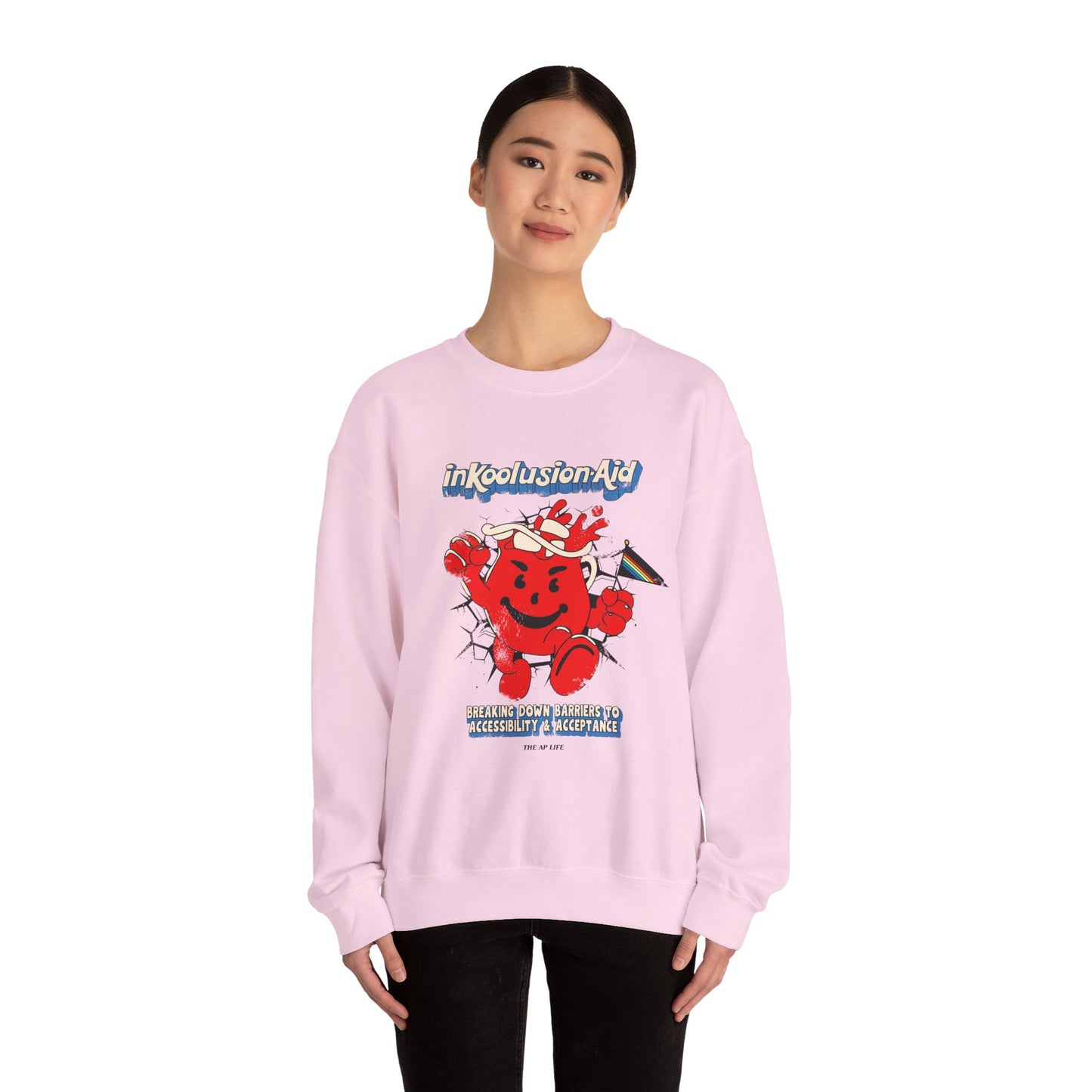 InKoolusion Aid - Breaking Down Barriers to Accessibility & Acceptance - Adult Unisex Heavy Blend™ Crewneck Sweatshirt