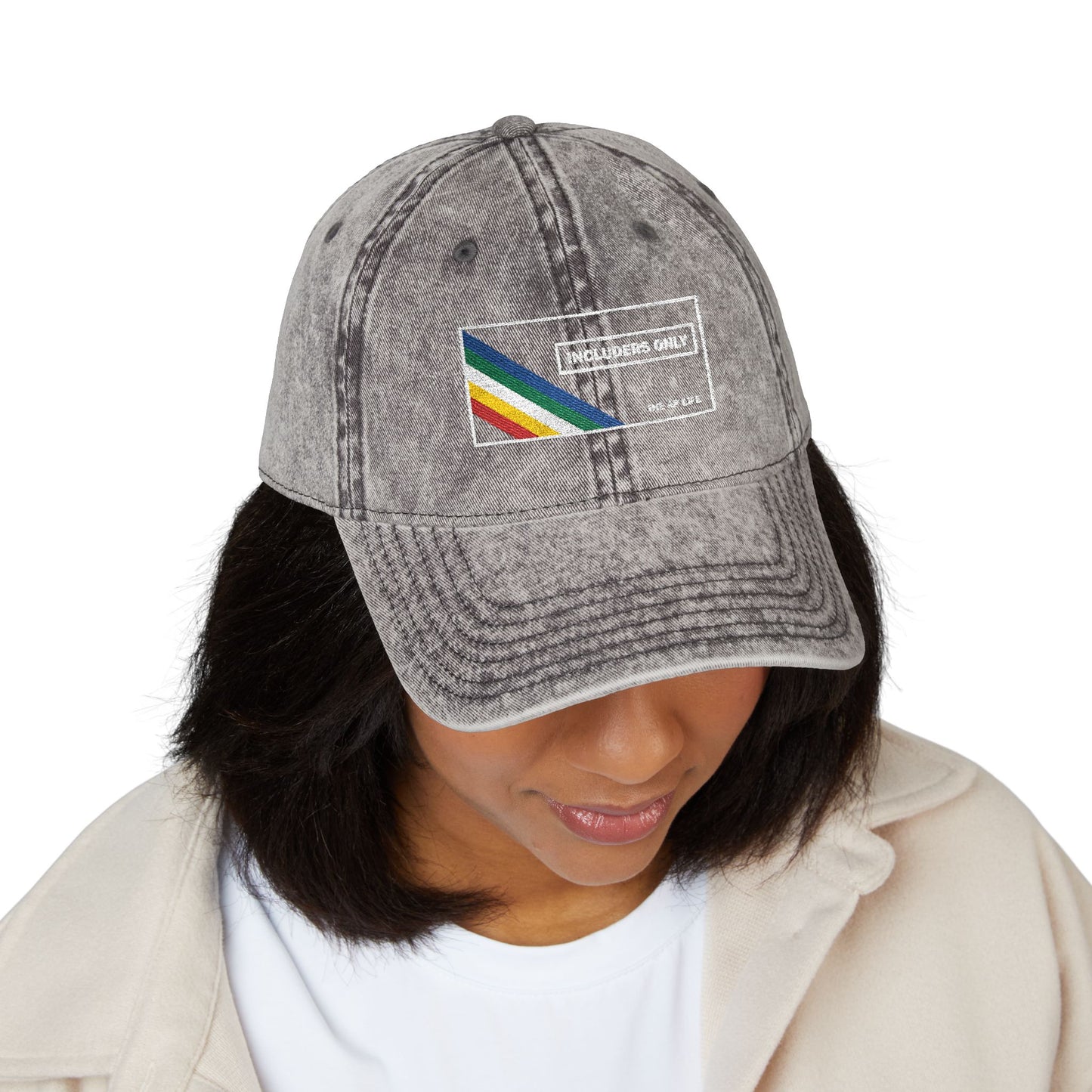 Includers Only - Disability Pride Flag - Vintage Cap (Embroidery)